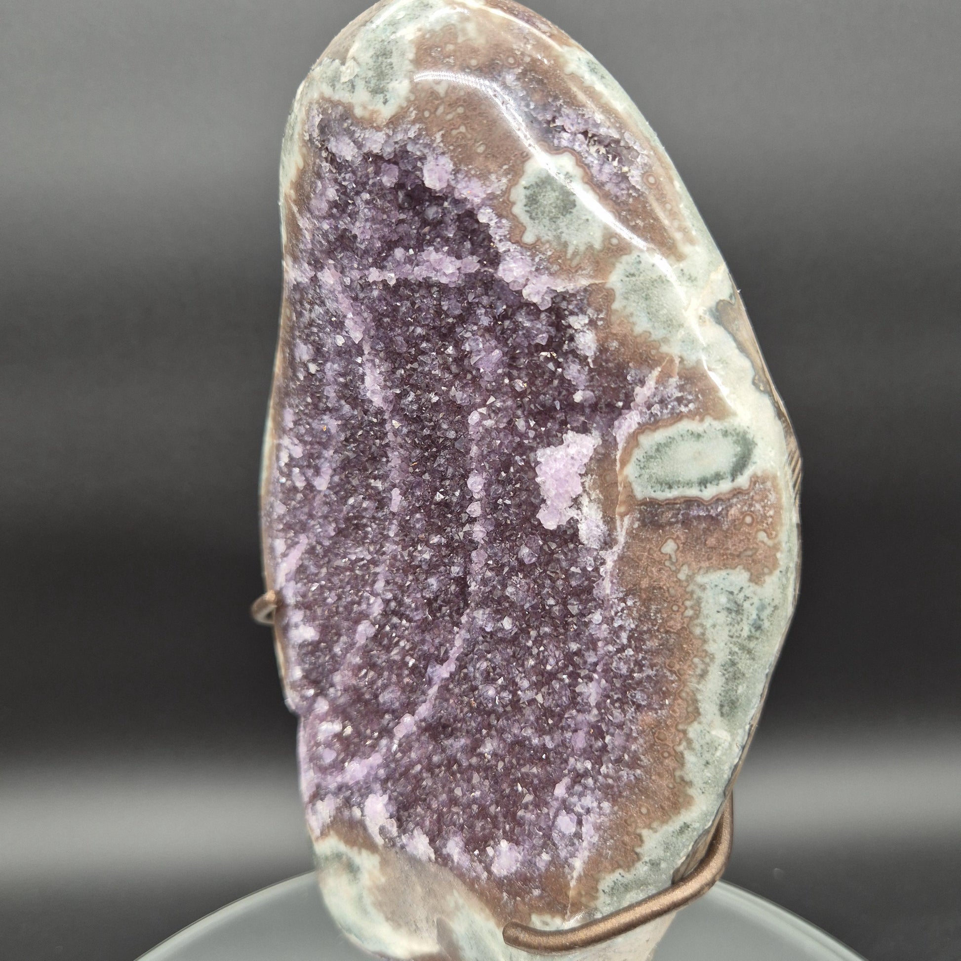 Amethyst with Green and Red Jasper Stalactites Uruguay Crystal Specimen 4.57 lb 11.5x5x2 Rare Display Piece Crystal Hoarder