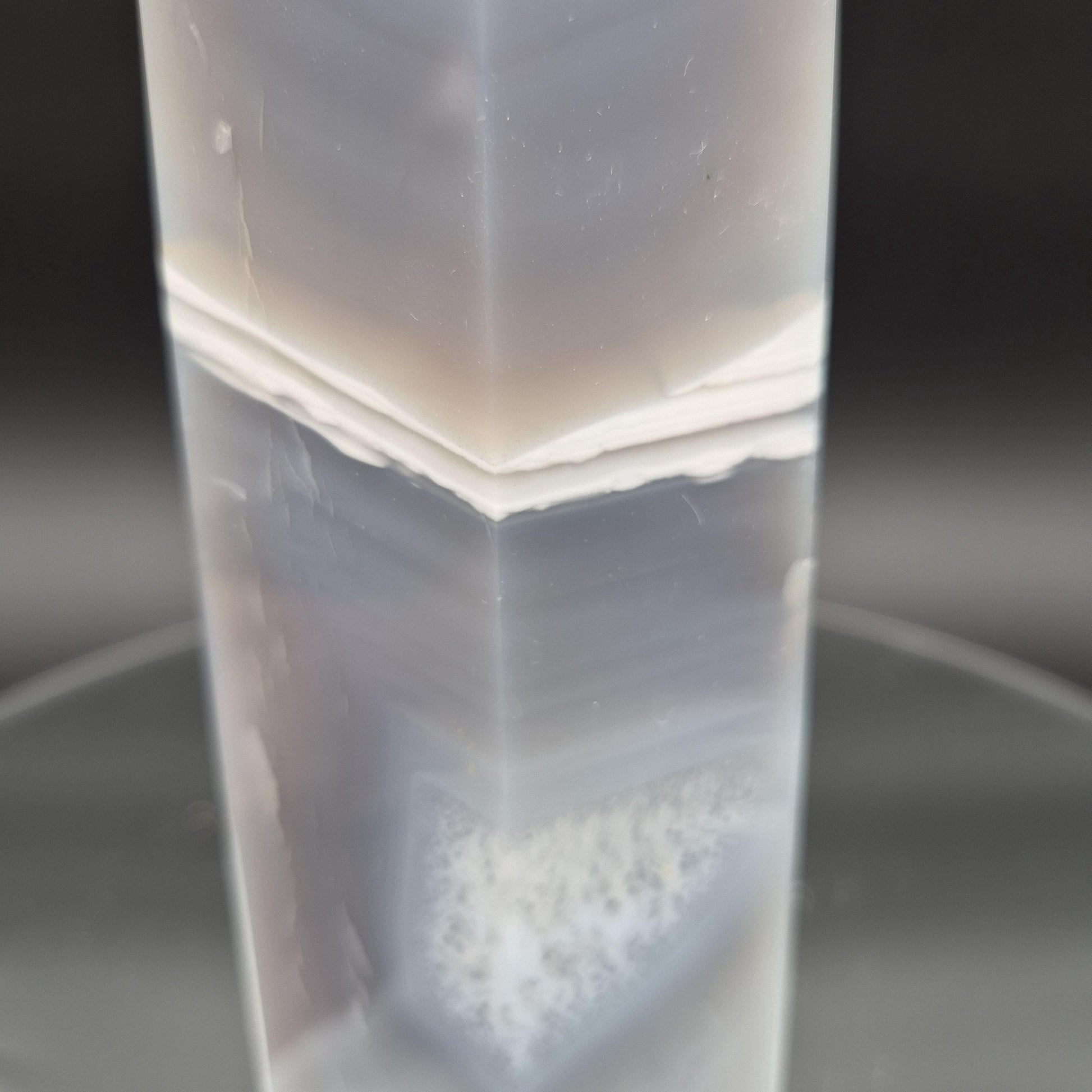Blue Banded Agate Tower from Brazil – Polished Crystal Point – 3.01 lb 8.5" Display Specimen Crystal Hoarder