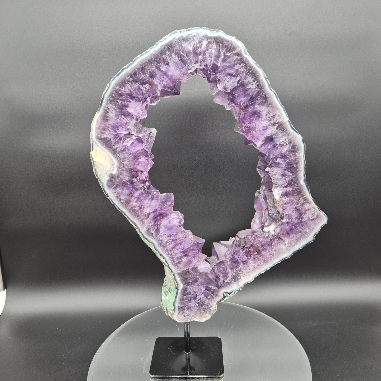Amethyst Portal with Calcite Large Brazilian Crystal Slab 8.59 lb 17x11x1.5 Statement Display Piece Crystal Hoarder