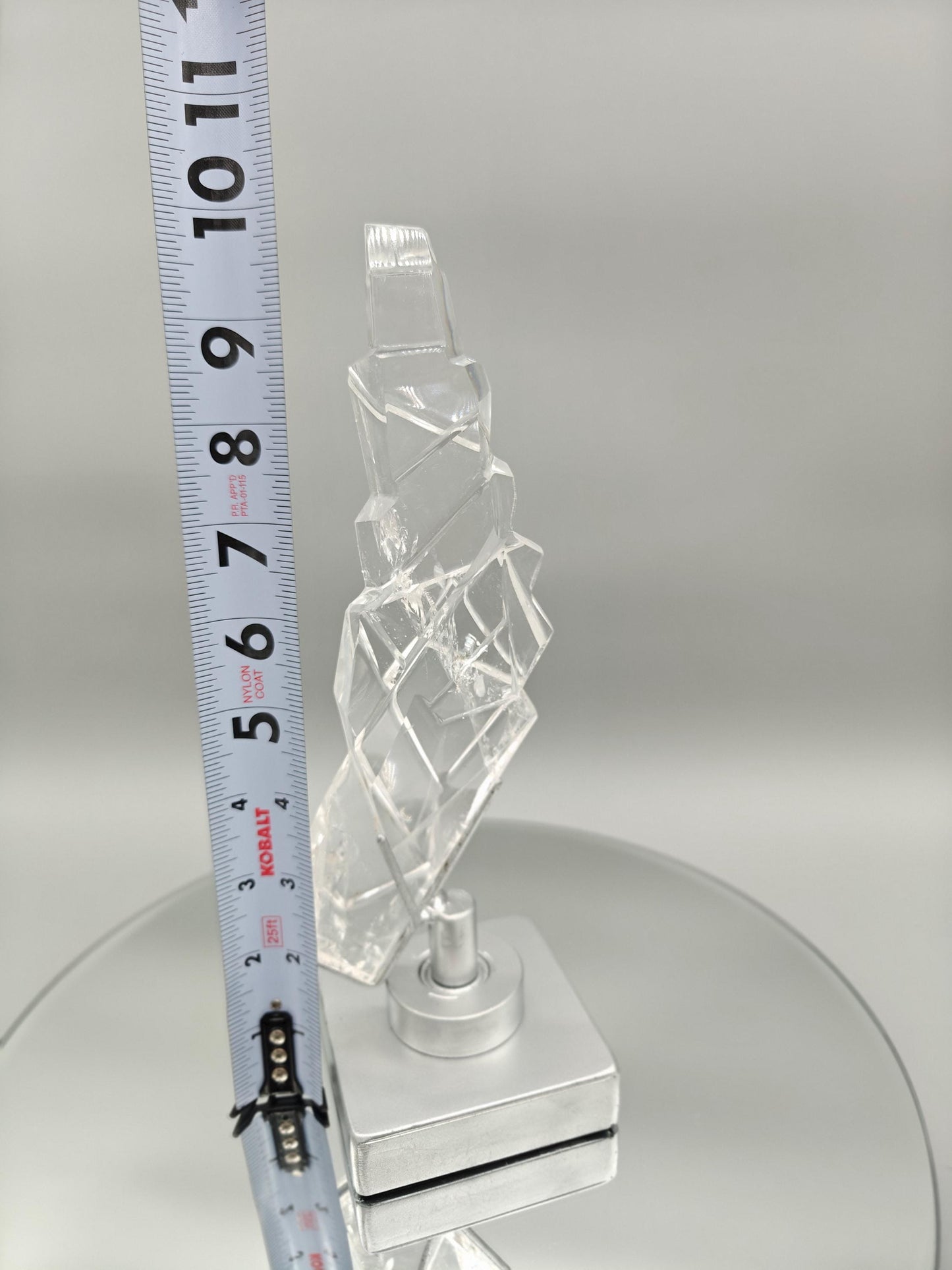 AAA+ Clear Quartz Faceted Art Sculpture - 7 x 4.5in - 1.51 lbs - Polished Quartz Display Crystal Hoarder