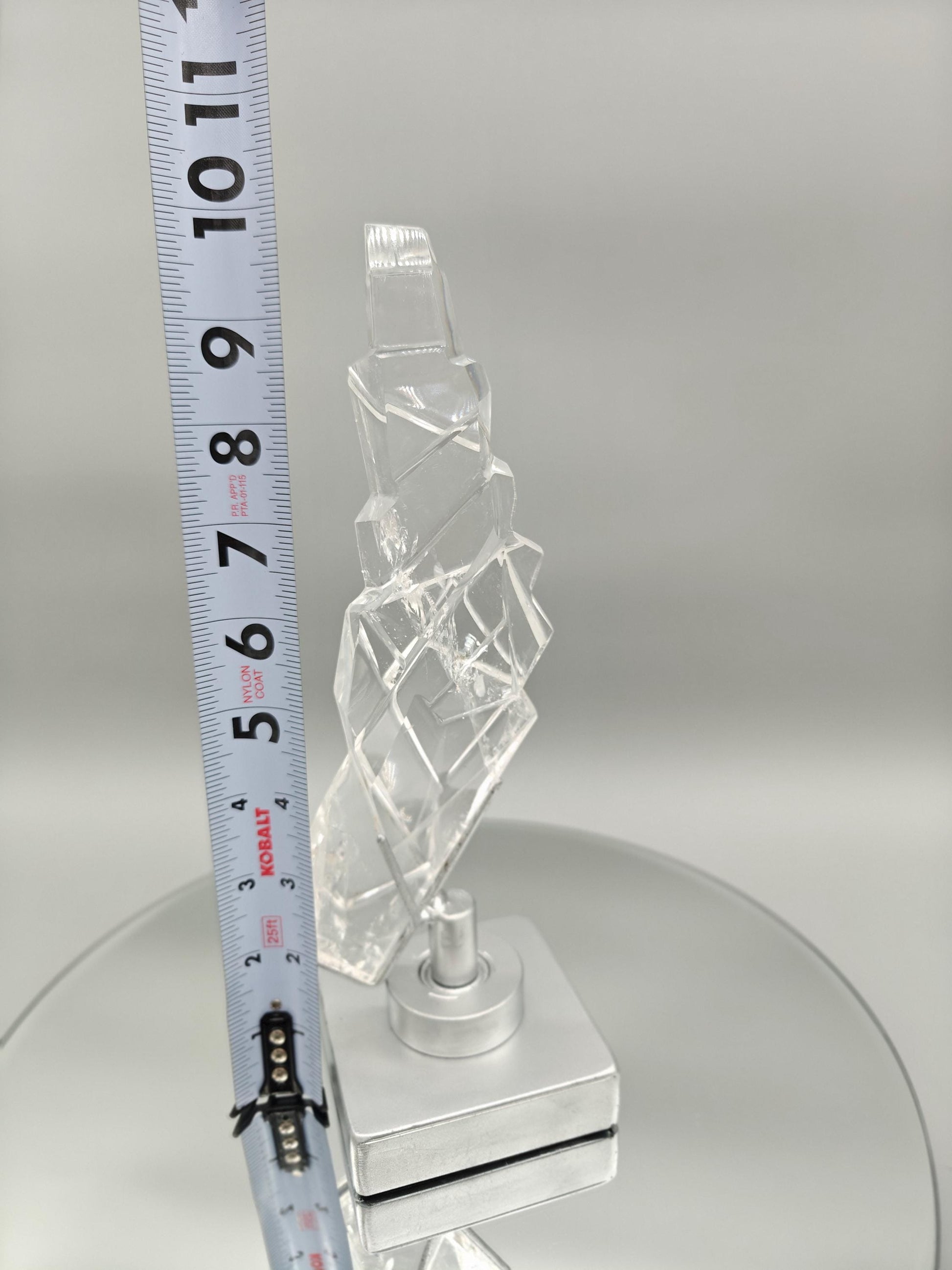 AAA+ Clear Quartz Faceted Art Sculpture - 7 x 4.5in - 1.51 lbs - Polished Quartz Display Crystal Hoarder