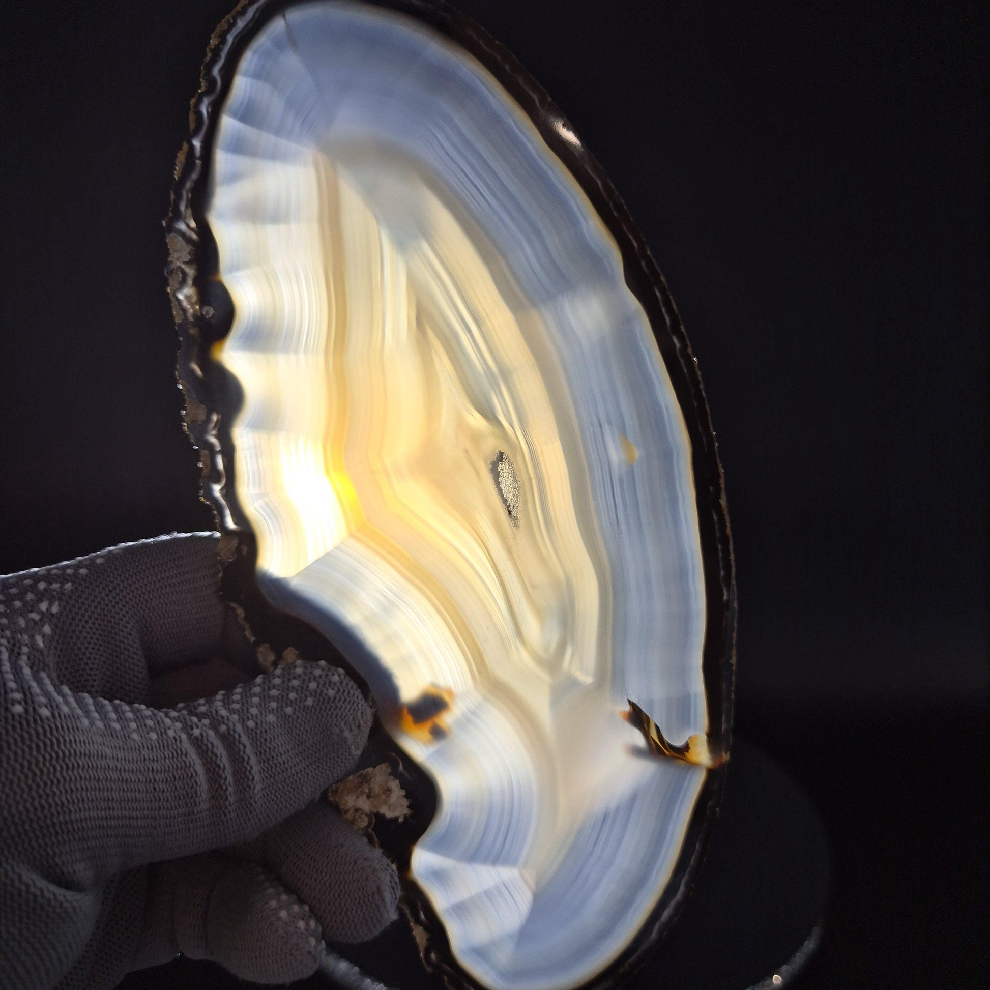 Large AAA Agate Slices - Set of 4 | 7.5-8in x 4in Translucent Druzy Quartz | 2.19 lbs Statement Decor Crystal Hoarder