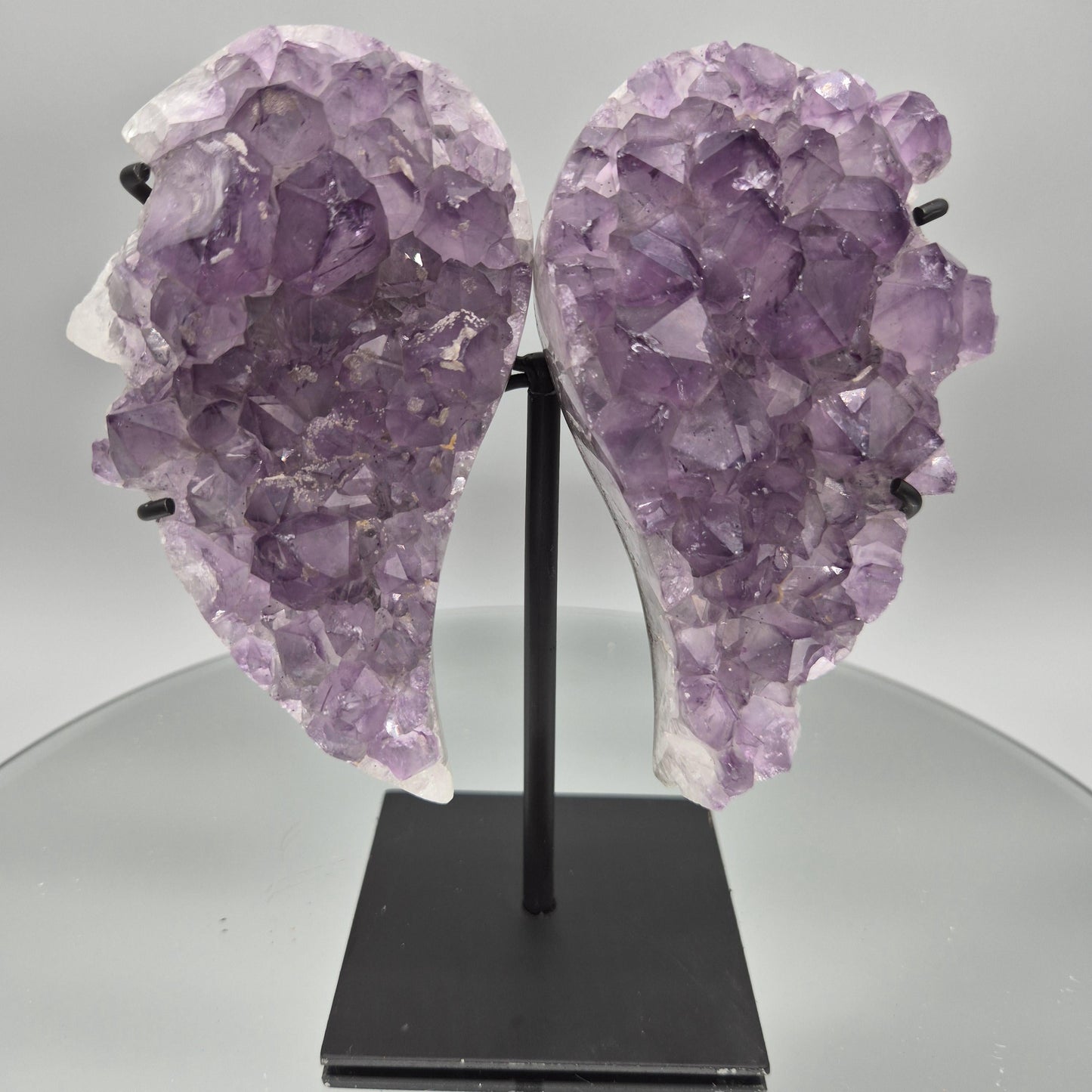 AAA+ Amethyst Angel Wings - Large Crystal Points - Brazilian Amethyst Display - 7in Tall Natural Crystal - 2.42 lbs Crystal Hoarder