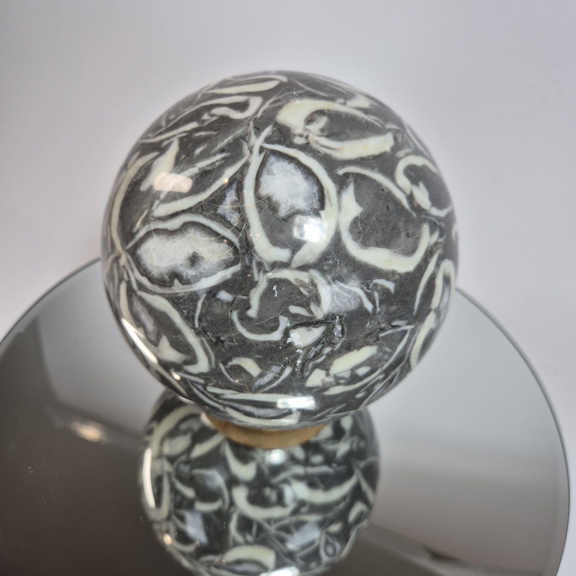 Thousand Eye Jasper Sphere - 10.5 lb  - Rare Polished Orb | Natural Pattern Jasper | Statement Mineral Sphere Crystal Hoarder