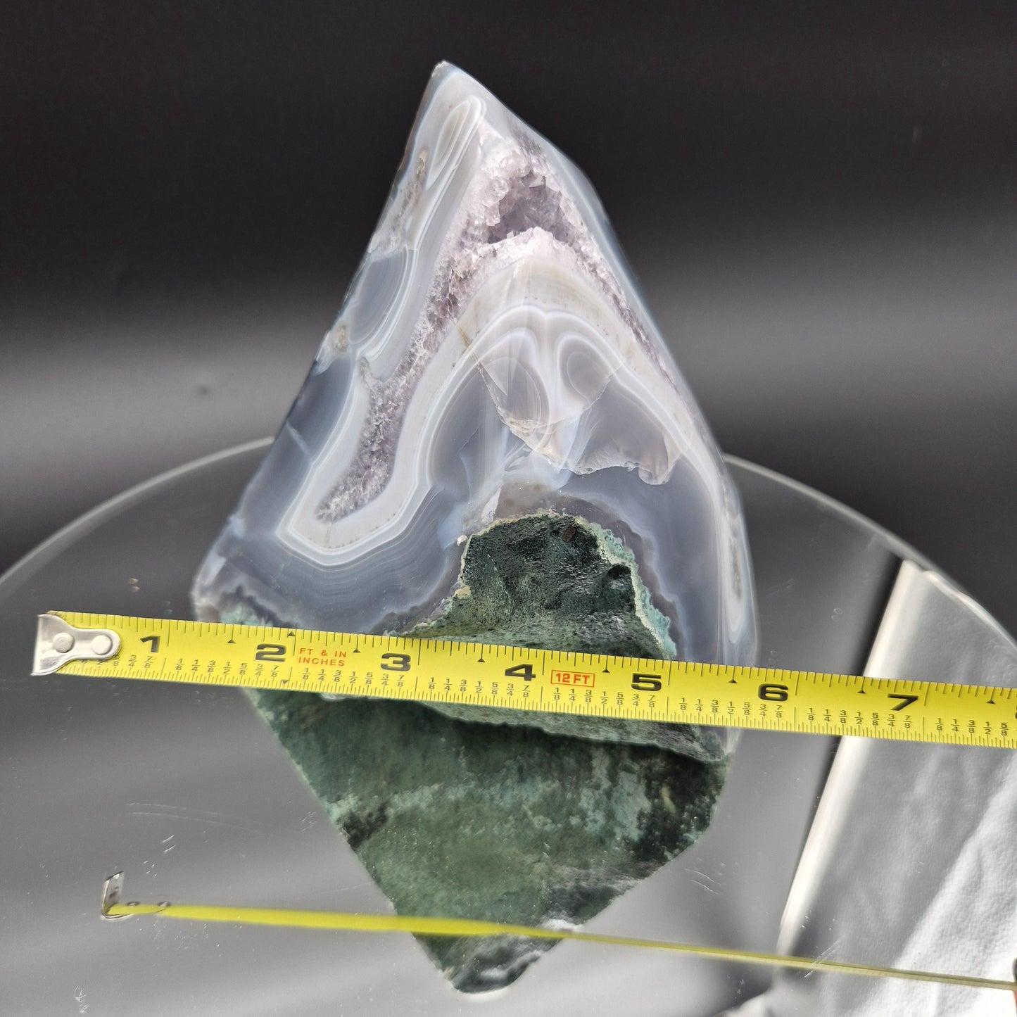 Druzy Amethyst with Blue Banded Agate Cutbase from Brazil 4.16 lbs Crystal Hoarder