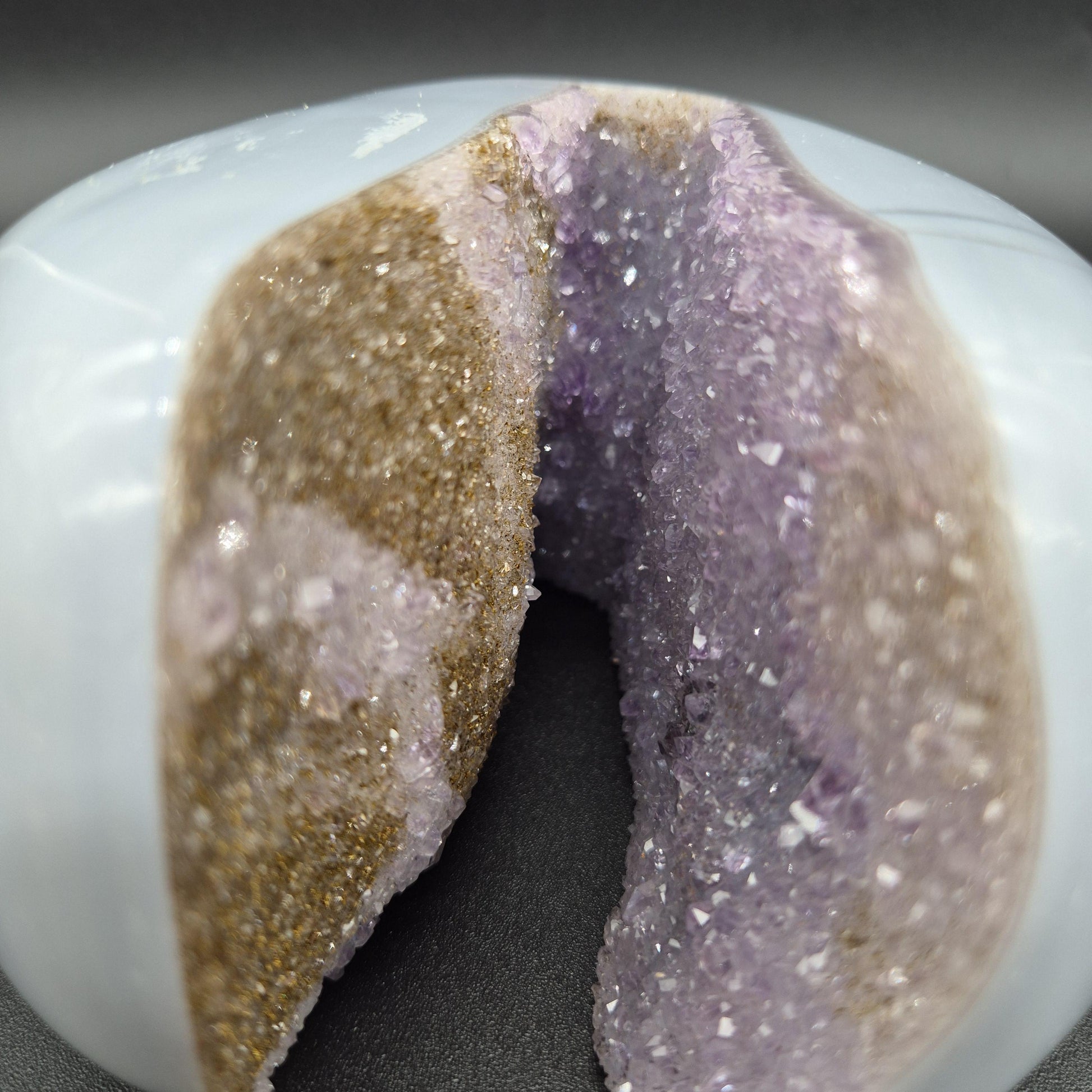 Super Rare One of a Kind Galaxy Amethyst with Hematite Baby Blue Agate 6x4x3 5.05 lbs Brazil Crystal Hoarder