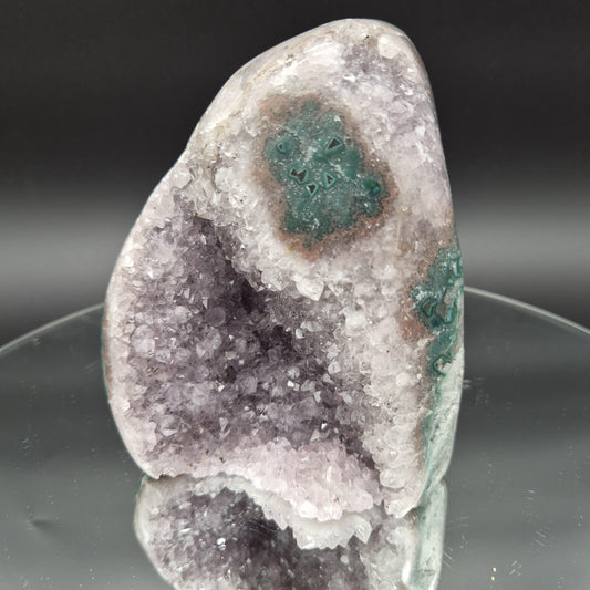 AAA+ Amethyst with Huge Green Jasper Stalactite – Uruguay – 3.05 lb Display Specimen Crystal Hoarder