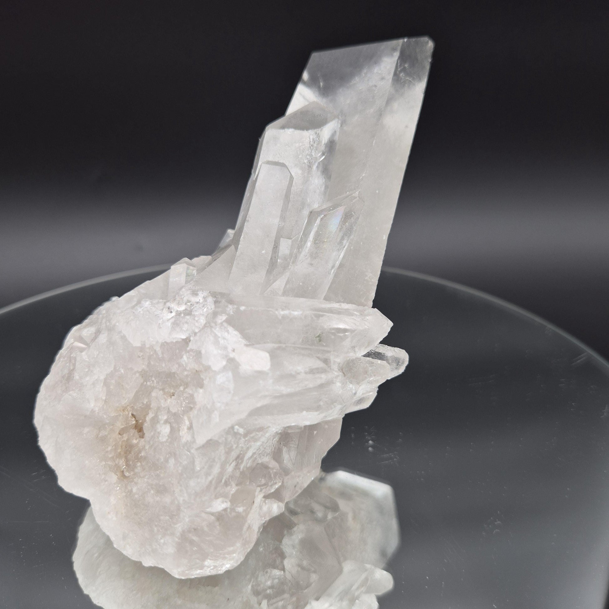 Quartz Cluster with Huge Point – Brazil – Large Natural Crystal Specimen 2.27lbs Crystal Hoarder
