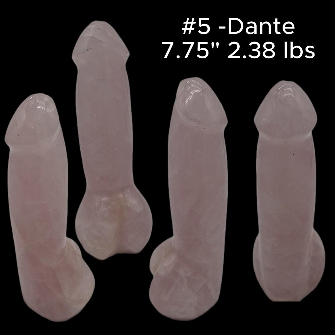 Rose Quartz Penis Sculptures - “The D Collection” - Carved Crystal Art, 6 Unique Sizes, Optional LED Display Stand Crystal Hoarder