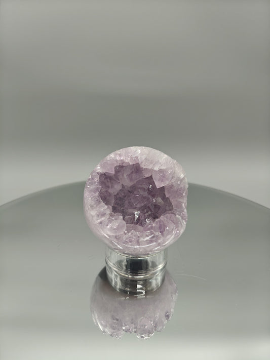 Amethyst Sphere with Agate - Brazil - 3in Diameter - 12.85 oz - Natural Crystal Display Crystal Hoarder