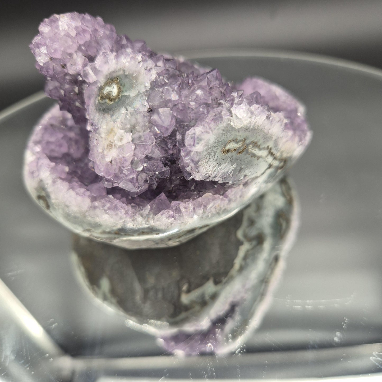 Mini Mountain Amethyst with Stalactite - Uruguay Crystal Specimen - 4 x 3.5in - 1.45 lbs - Natural Collector Display Crystal Hoarder