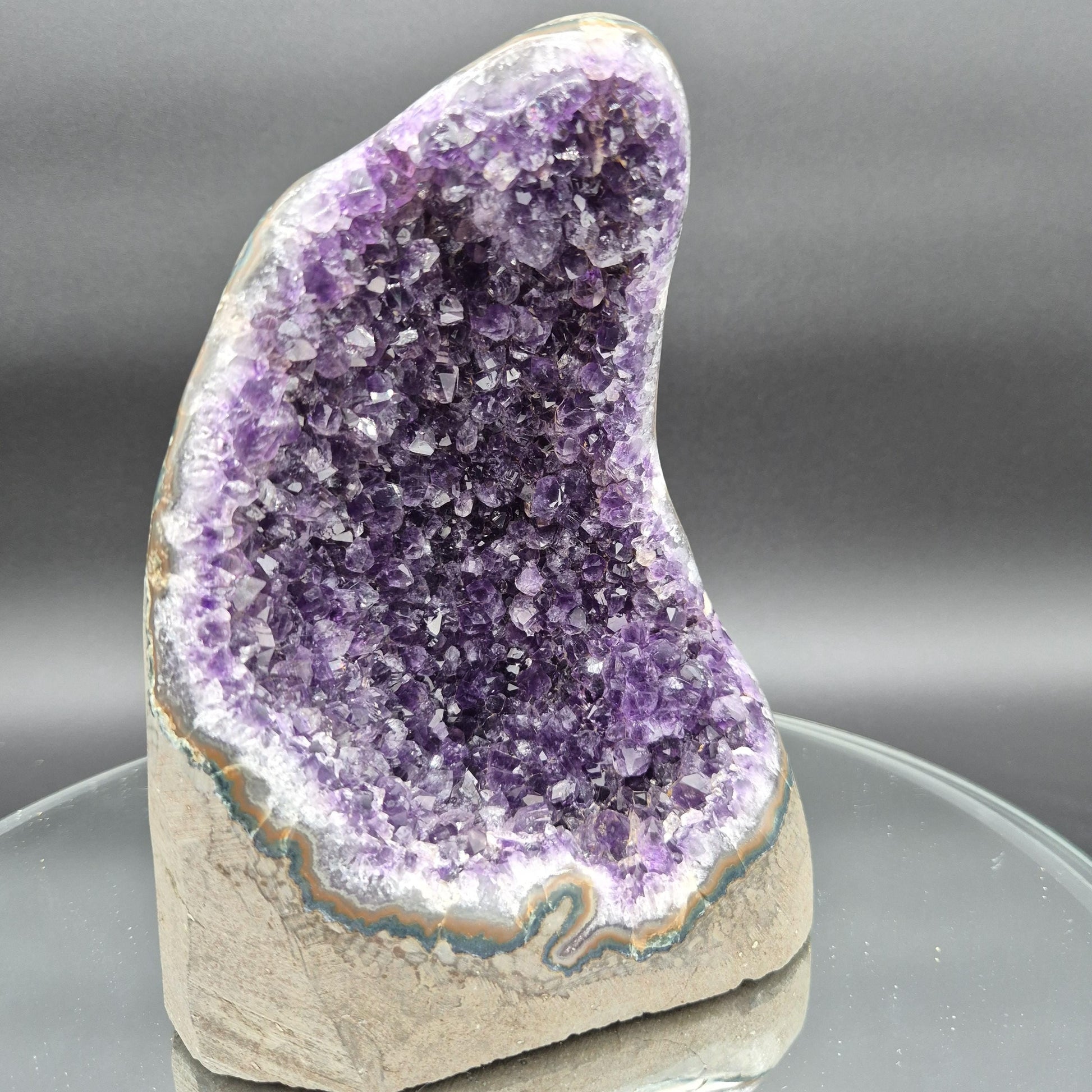 AAA+ Dark Purple Amethyst Curved Cathedral - Uruguay Specimen - 7.5 x 6 - 5.49 lbs - Collector Display Crystal Hoarder