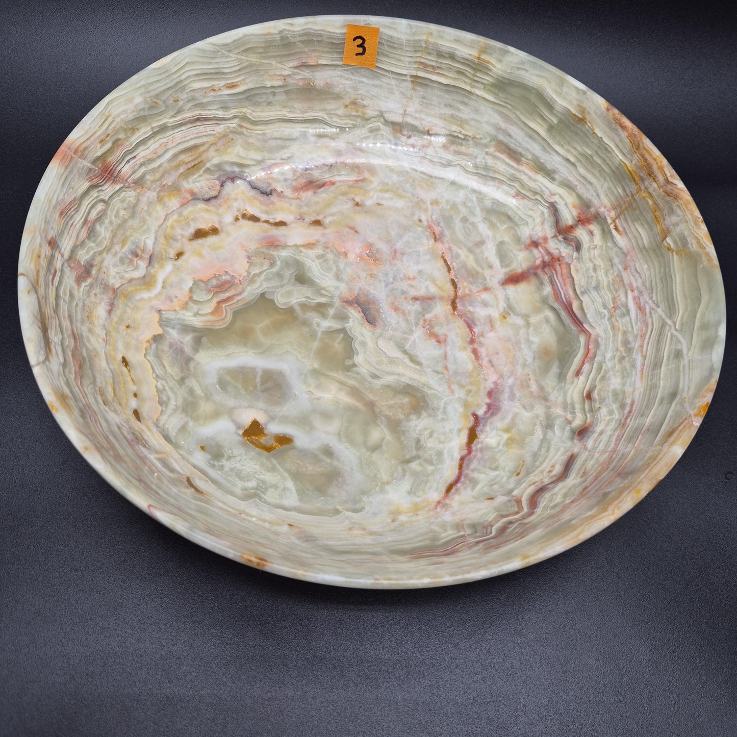 12 inch Polished Green Onyx Bowl | Natural Stone Decorative Bowl | Green Onyx Crystal Dish | 5.25 lbs Crystal Hoarder