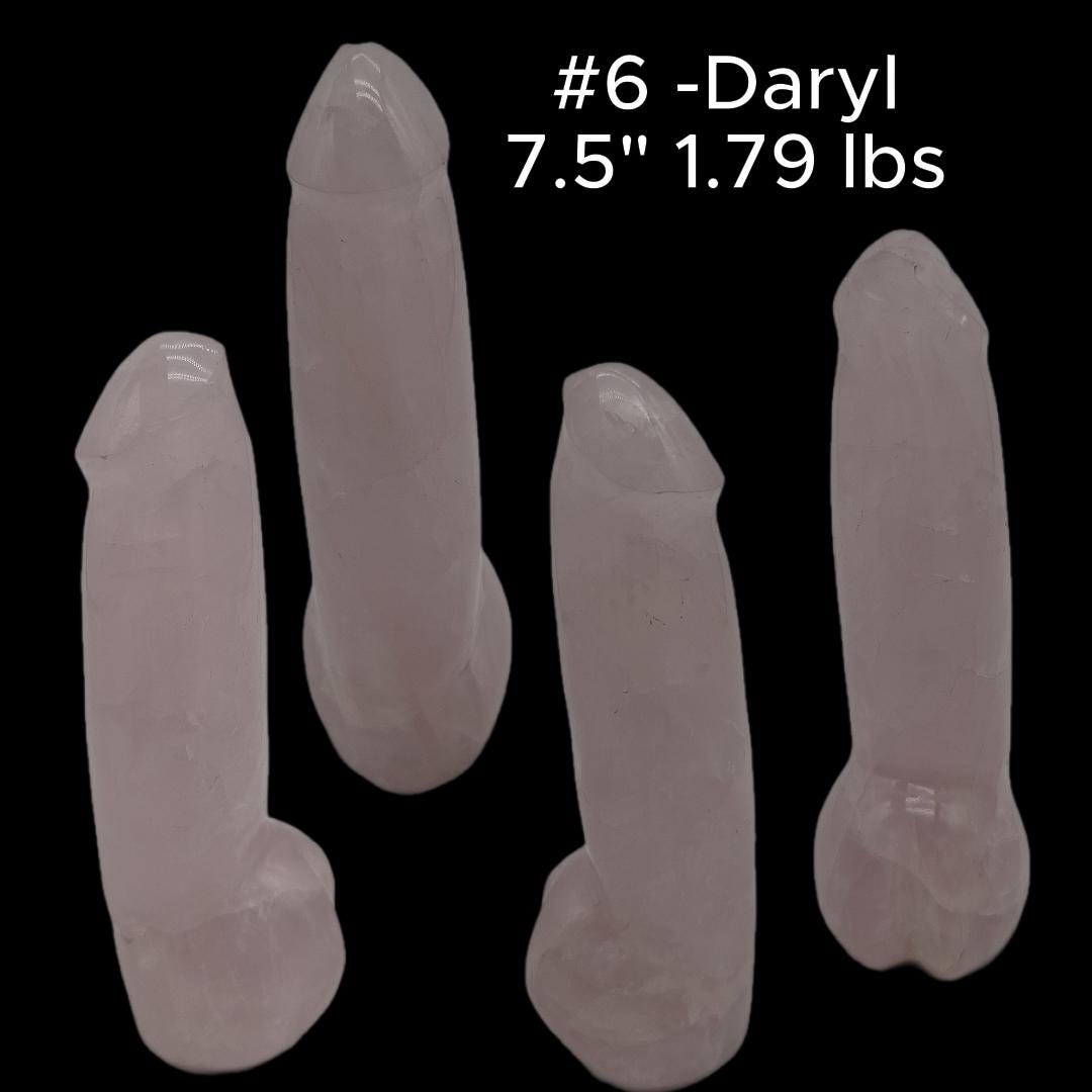 Rose Quartz Penis Sculptures - “The D Collection” - Carved Crystal Art, 6 Unique Sizes, Optional LED Display Stand Crystal Hoarder