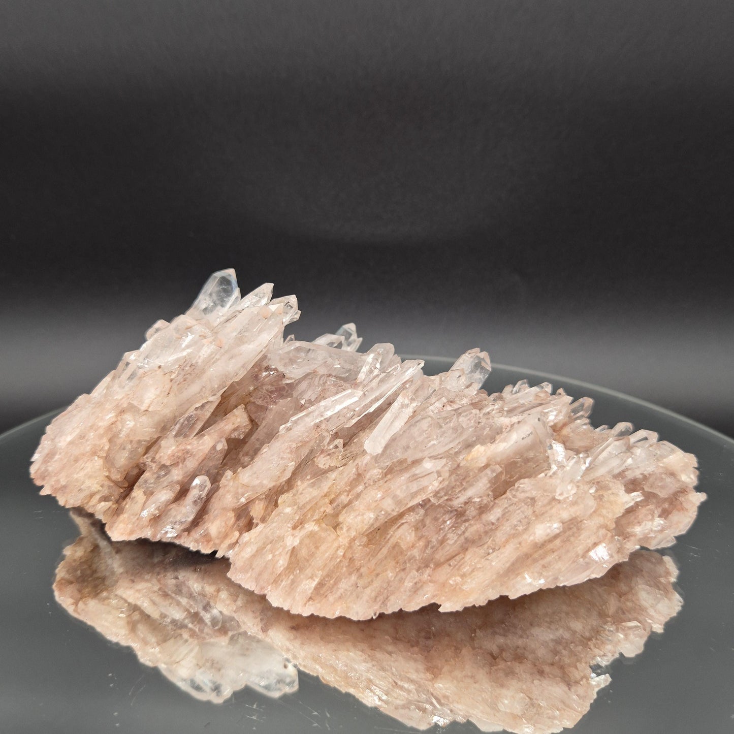 AAA+ Rare Pink Lemurian Quartz Cluster Water Clear Points Colombia 8x3.5x2.5 1.96 lbs Crystal Hoarder