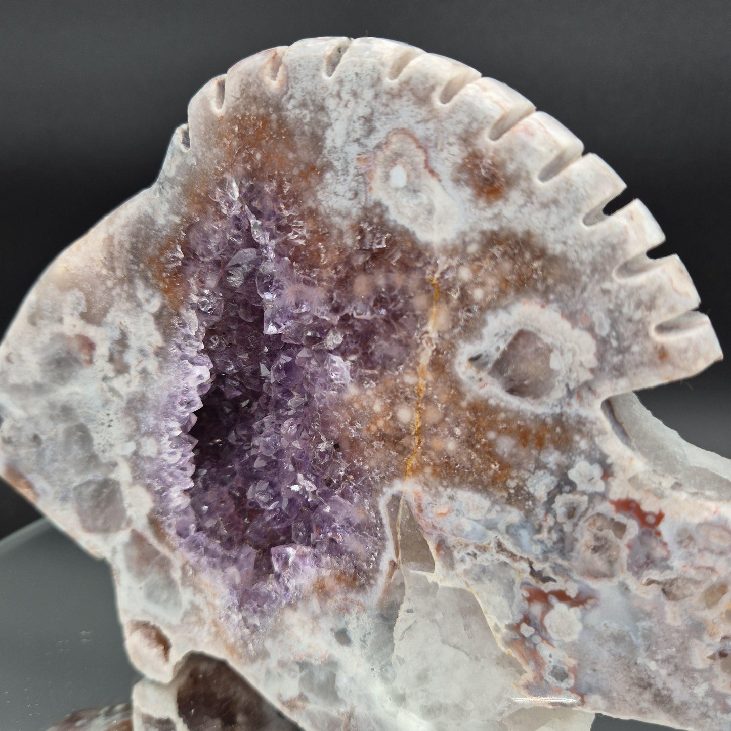 AAA+ Pink and Purple Amethyst Fish Polished Brazil - 8.5x5.5x1 - 2.89 lbs Crystal Hoarder