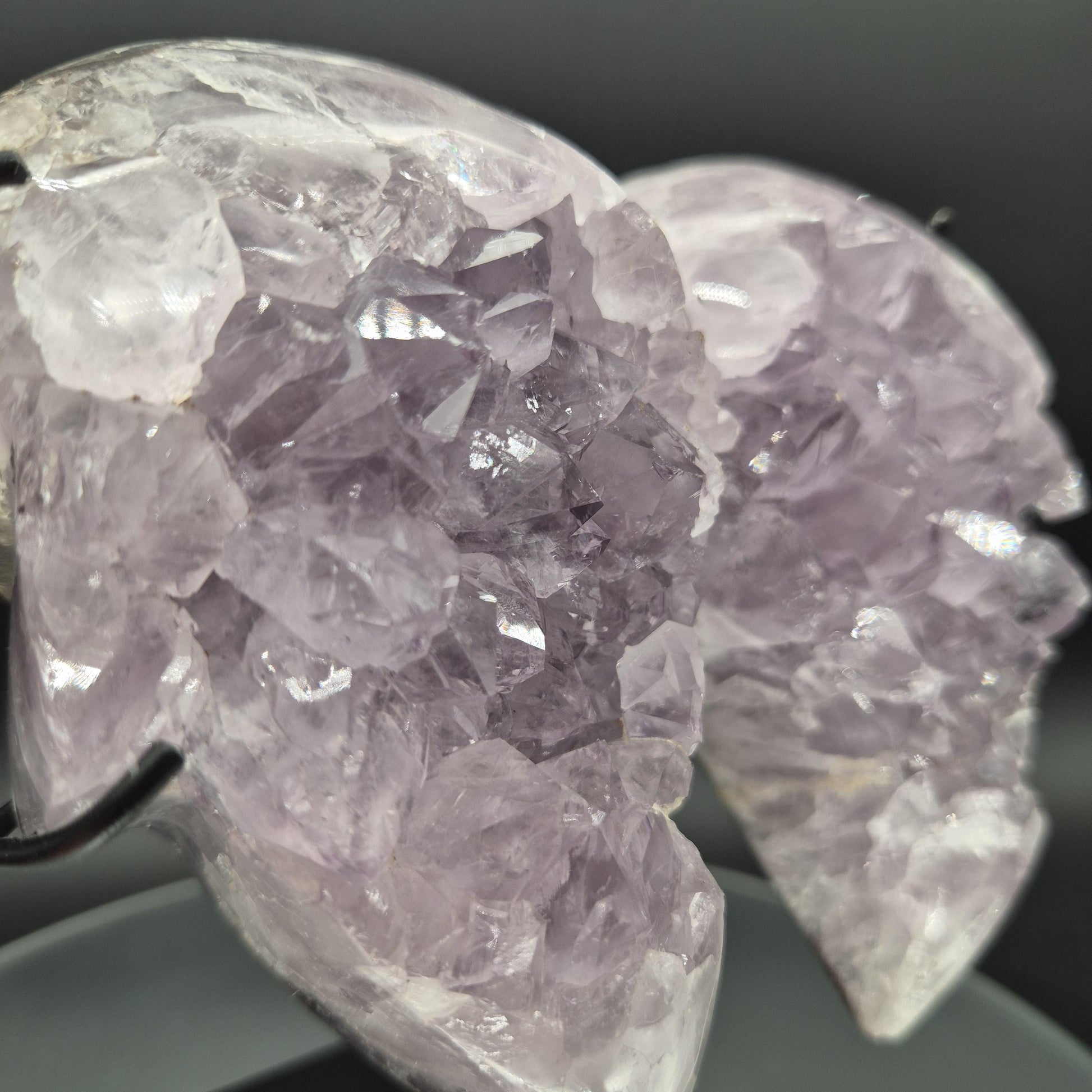 AAA+ Super Rare Amethyst Angel Wings with Green Blue Agate Brazil 7.5x6.5x2.5 4.41 lbs Crystal Hoarder