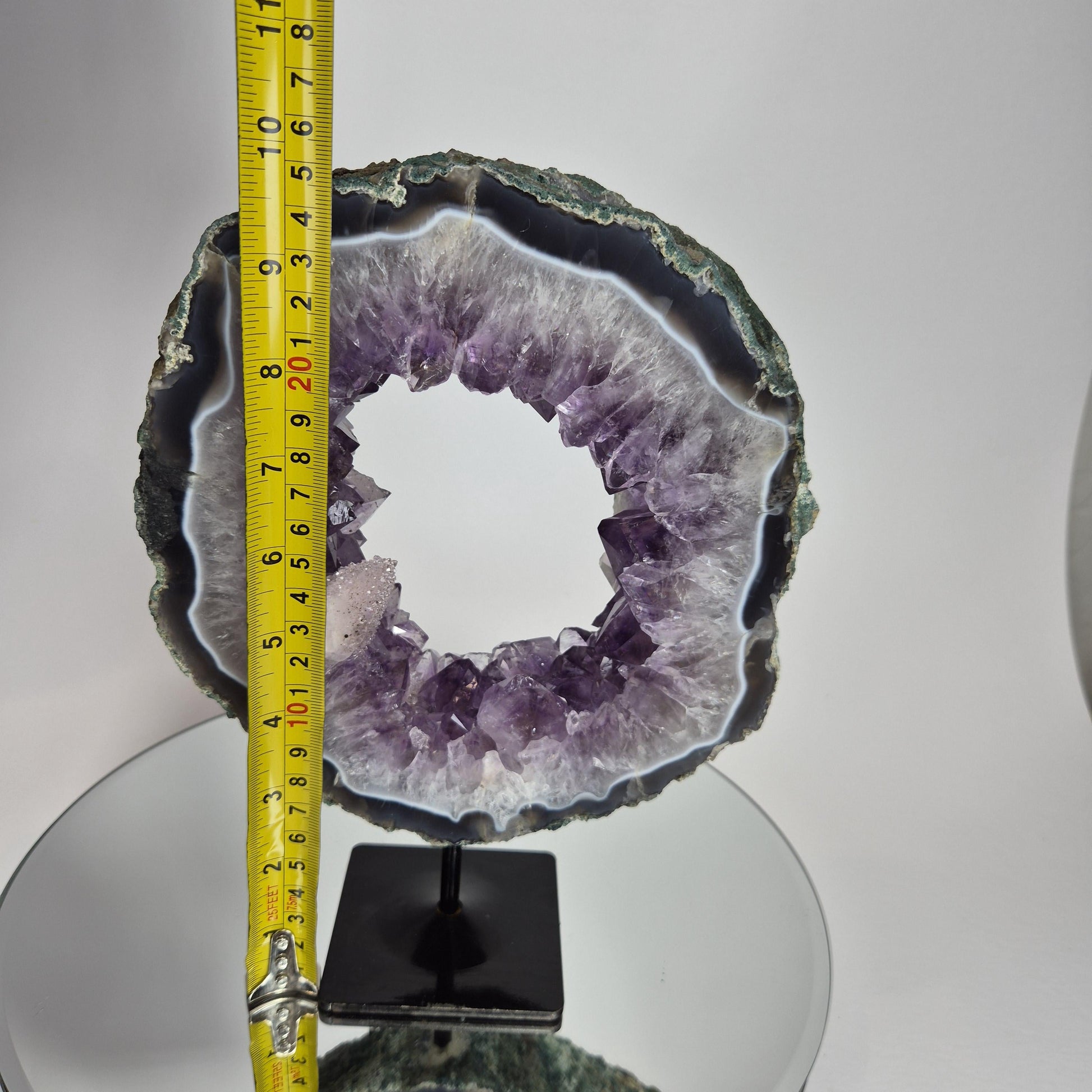 Amethyst Portal | Blue Banded Agate, Druzy Sugar Calcite Crystal Specimen Crystal Hoarder