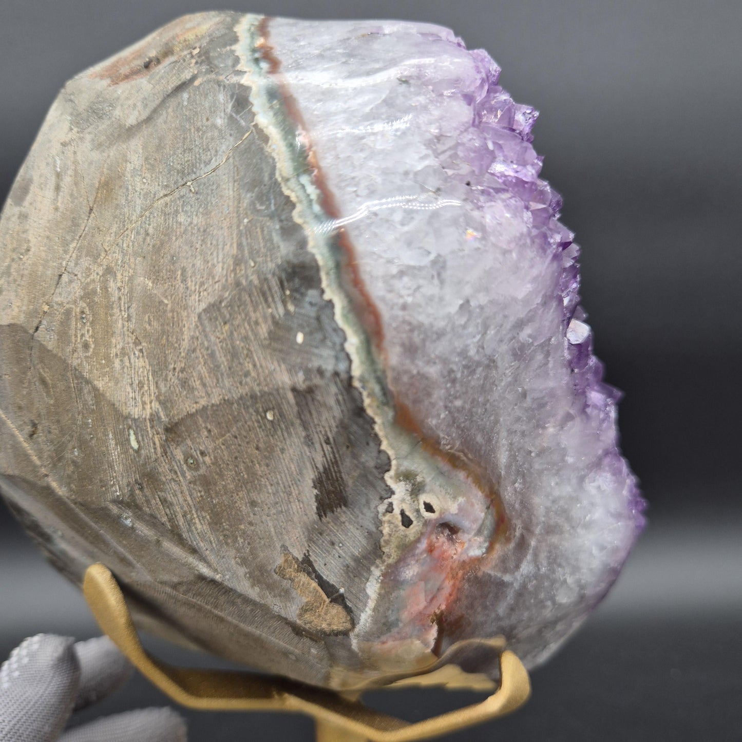 AAA+ Amethyst Cluster on Stand 11x6x6 10.69 lbs Brazil Crystal Hoarder