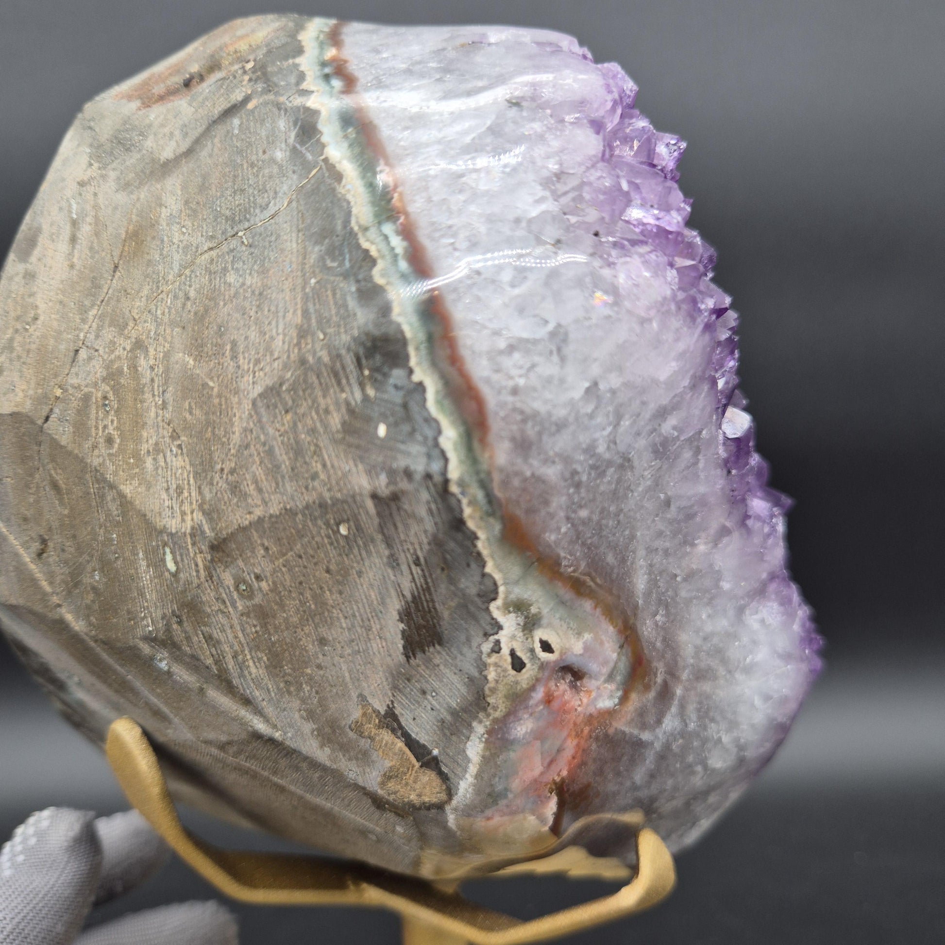 AAA+ Amethyst Cluster on Stand 11x6x6 10.69 lbs Brazil Crystal Hoarder