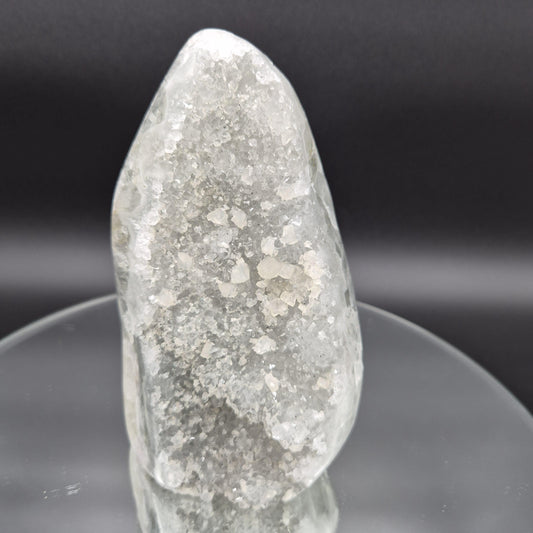 Green Amethyst Druzy with Calcite Cut Base 4.34 lbs 7x4x4 Uruguay Crystal Hoarder