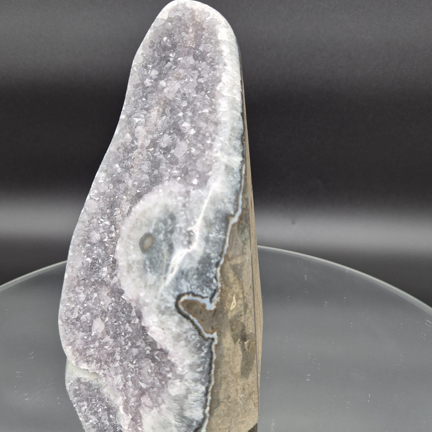 AAA+ Uruguay Lavender Amethyst Cathedral with Stalactite Eye - 3.8 lbs - 6.5 x 4.5in -  Druzy Quartz Crystal Hoarder