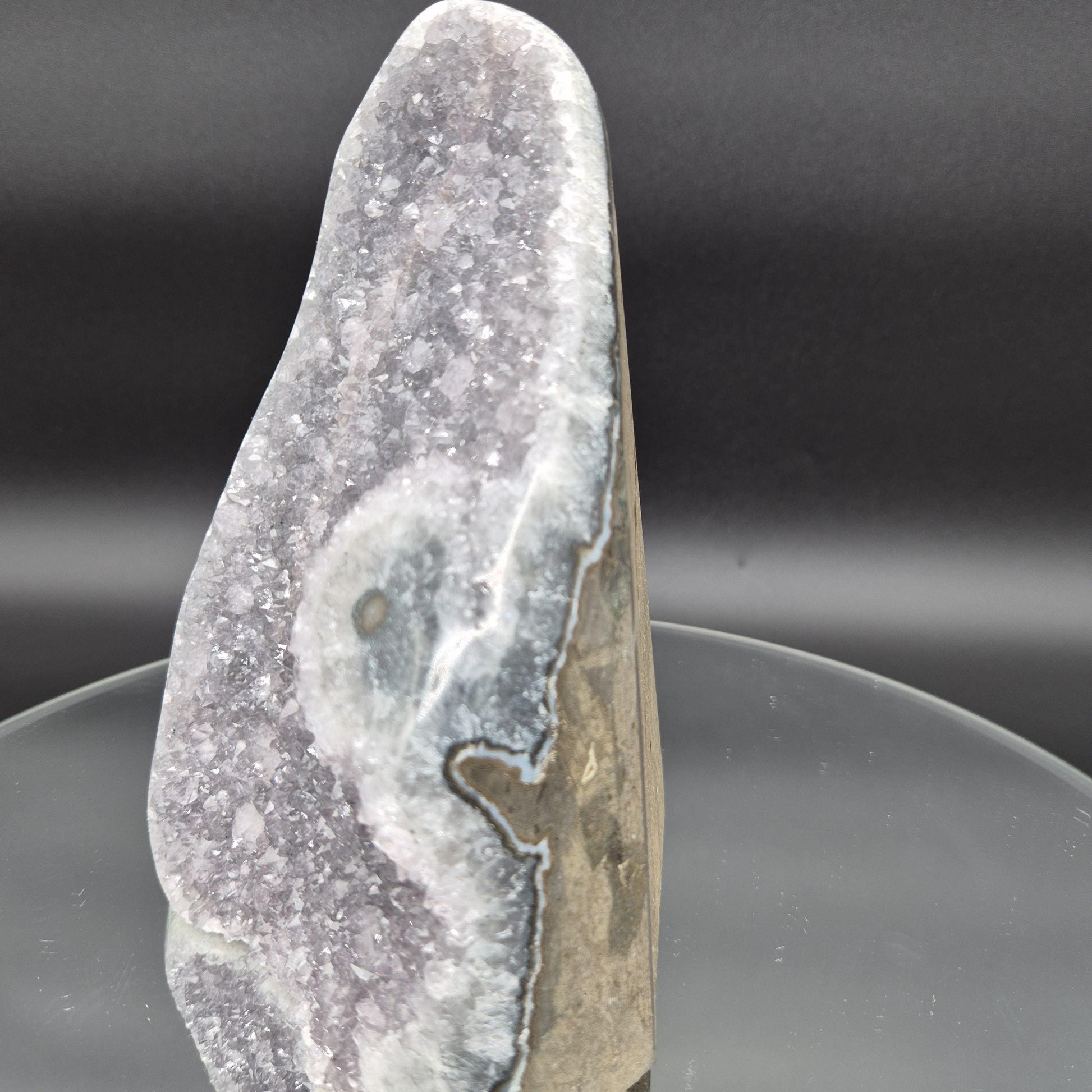 AAA+ Uruguay Lavender Amethyst Cathedral with Stalactite Eye - 3.8 lbs - 6.5 x 4.5in -  Druzy Quartz Crystal Hoarder