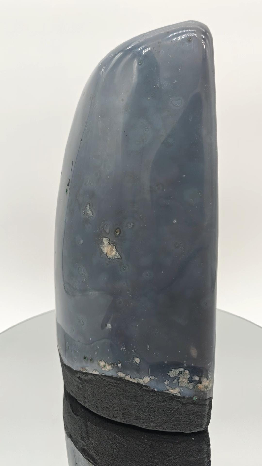 Rare Fully Polished Blue Banded Agate Cathedral with Druzy Calcite - Brazilian Agate Geode - 16.75 lbs Crystal Hoarder