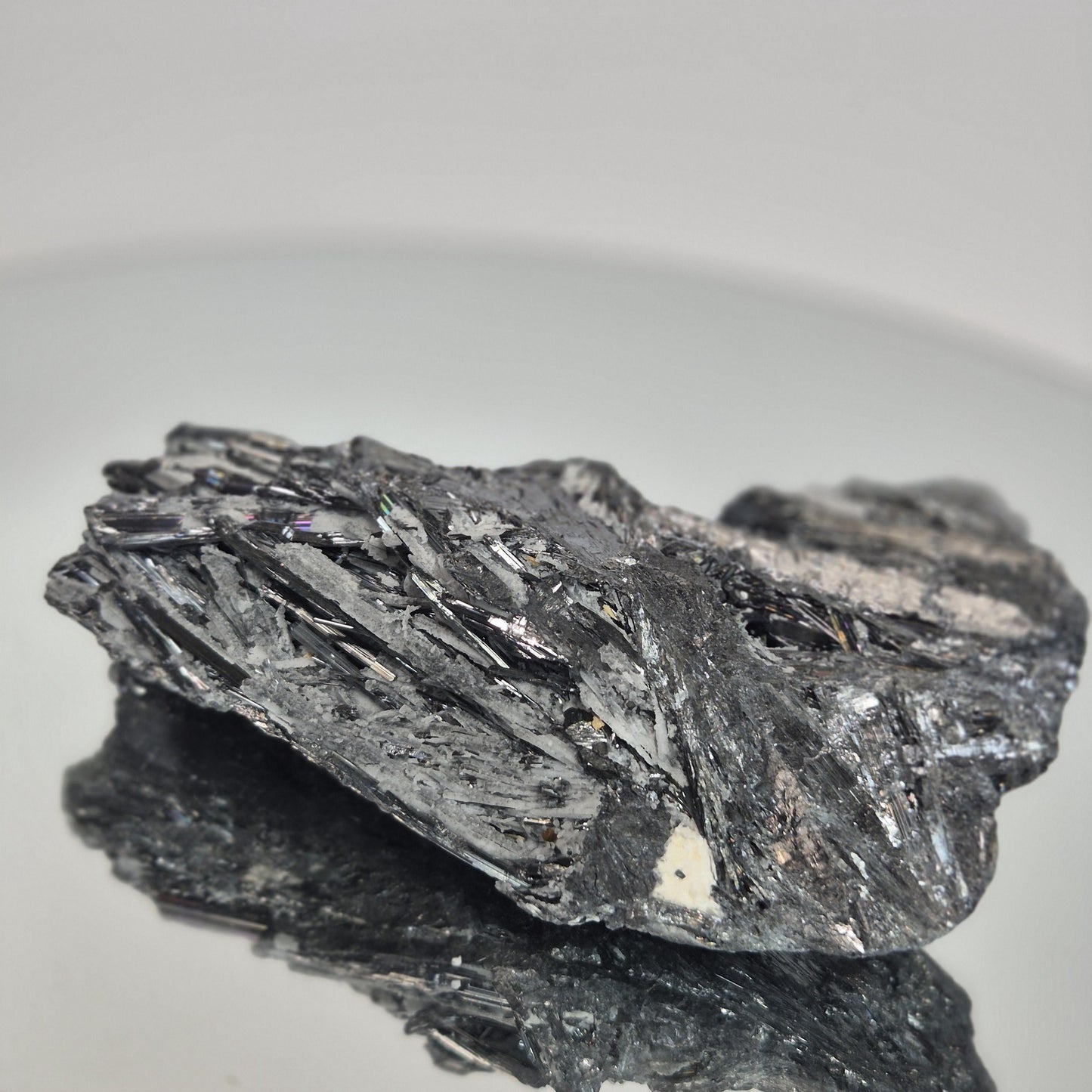 Large Natural Stibnite Crystal Specimen - 14.55 oz, 5.5 x 2.5in - Raw Metallic Mineral Collectible Crystal Hoarder