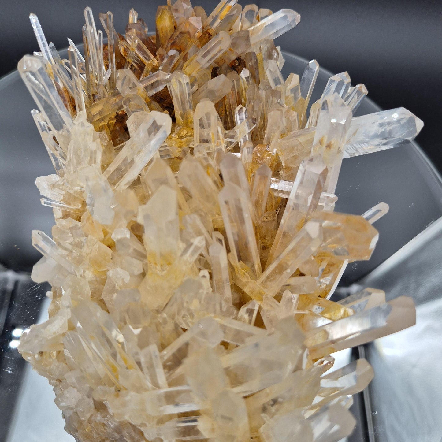 Museum Quality Blue Smoke Golden Healer Lemurian Quartz Cluster 9x5x3 4.71 lbs Colombia Crystal Hoarder
