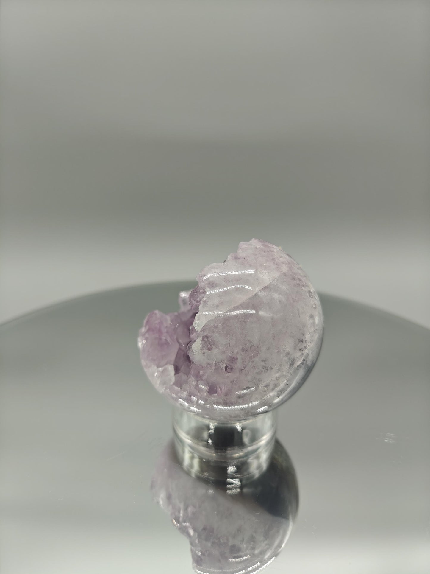 Amethyst Sphere with Agate - Brazil - 3in Diameter - 12.85 oz - Natural Crystal Display Crystal Hoarder