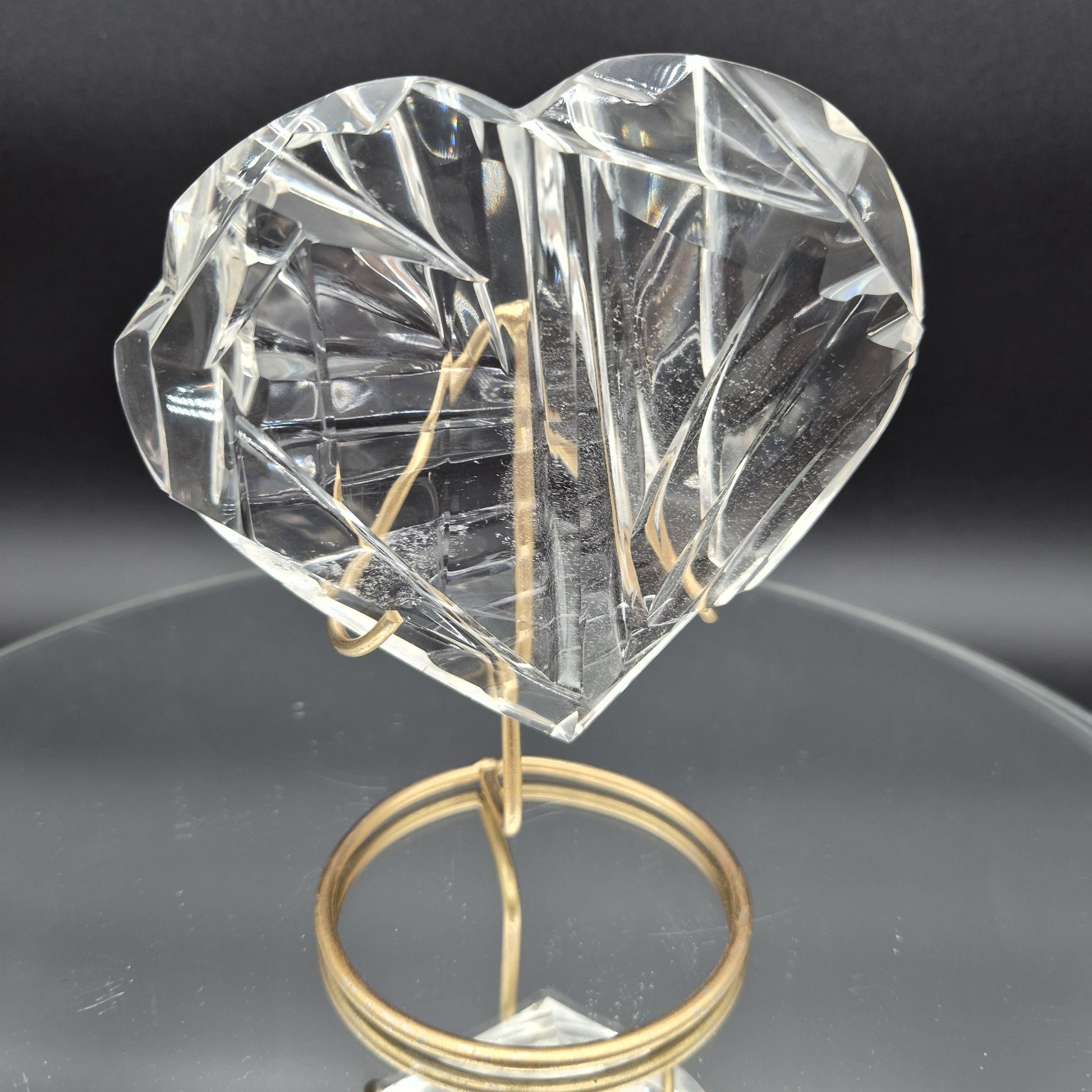 AAA+ Water Clear Quartz Faceted Heart - Hand Carved Brazil - 1.23 lbs - 5.5 x 4.5in - Rare One of a Kind Crystal Crystal Hoarder