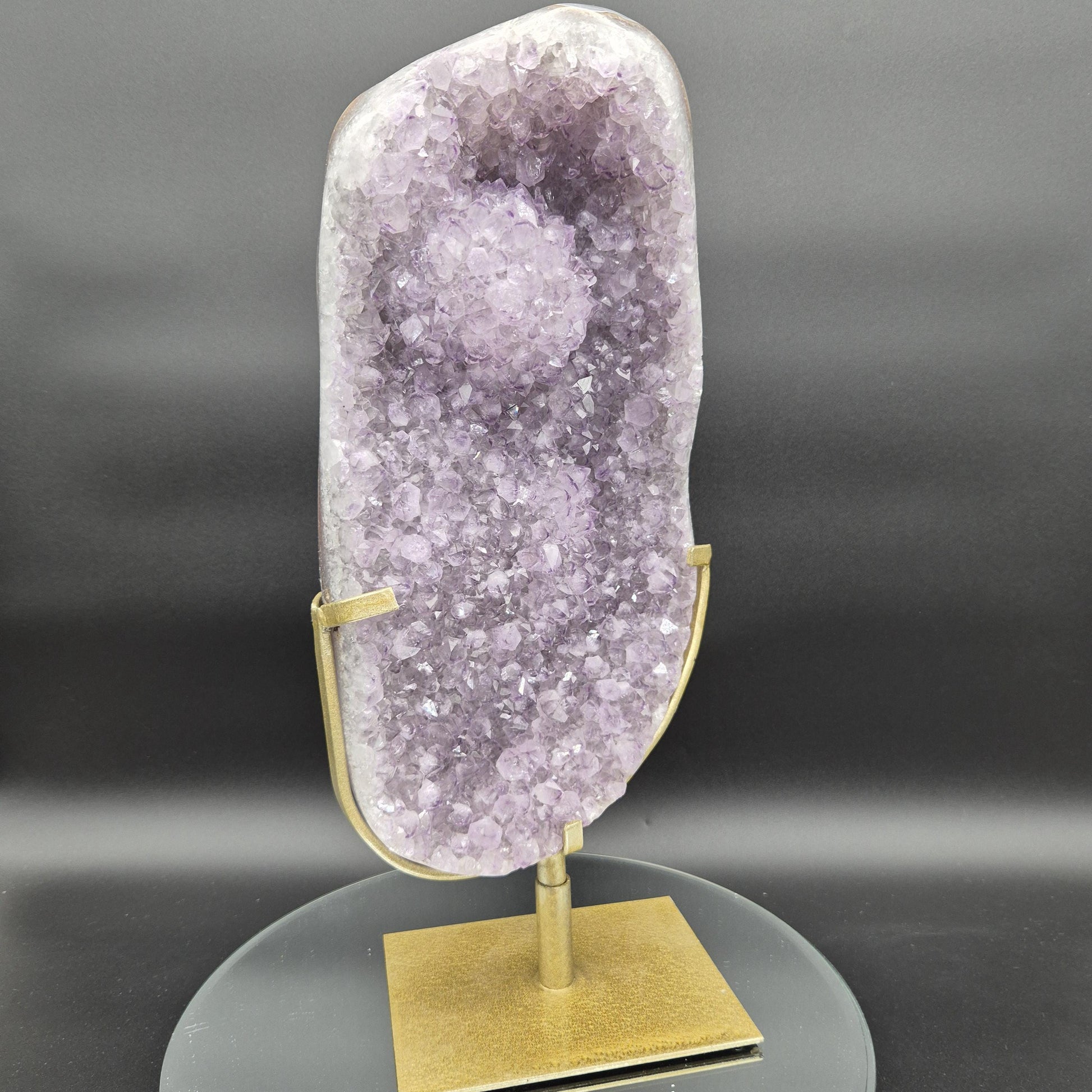 Huge AAA+ Amethyst with Rare Rosette Formation Red White and Blue Banded Agate Brazil 16.21 lb 16x7x2 Statement Crystal Crystal Hoarder