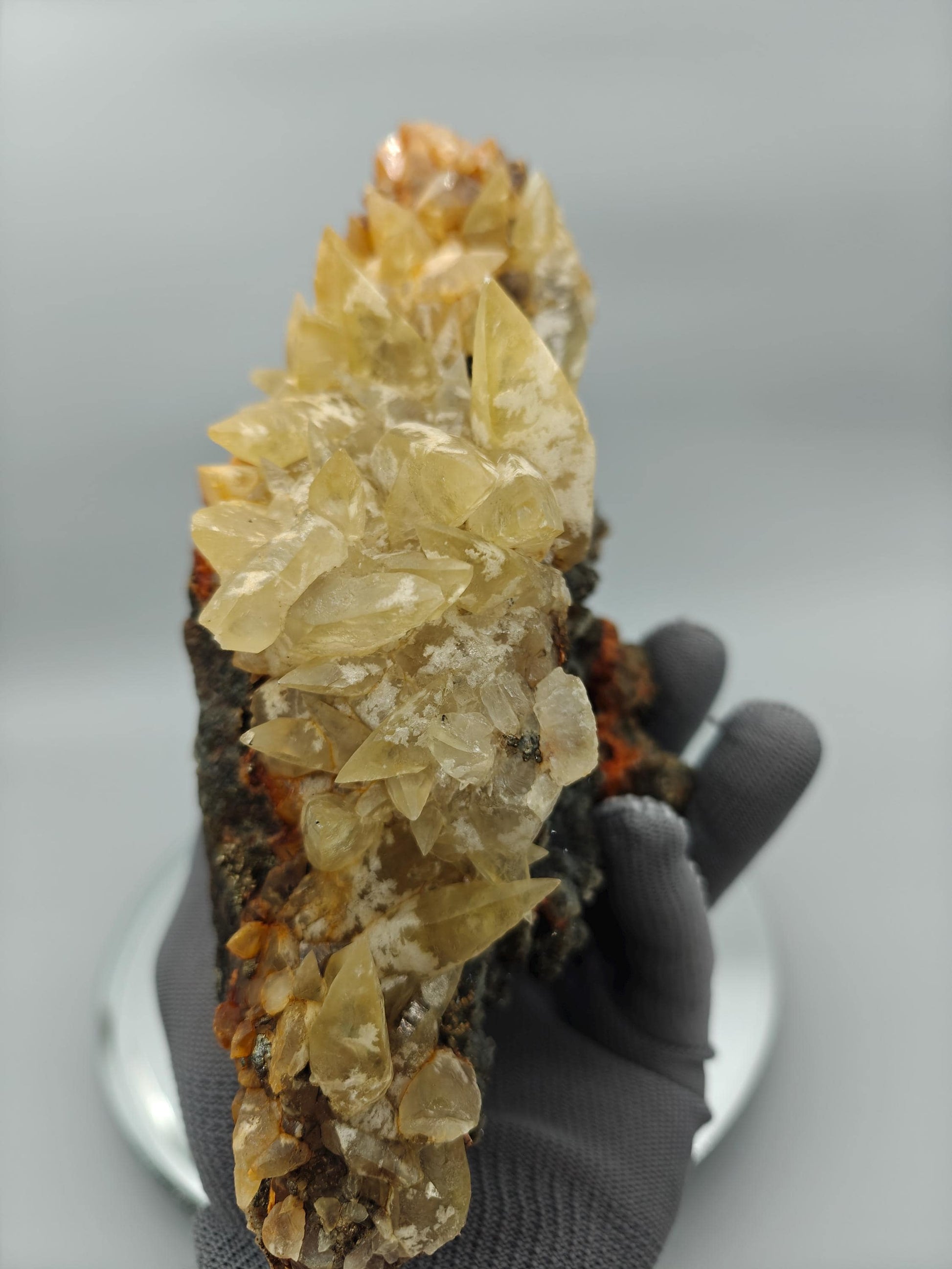 Huge Dogtooth Calcite with Chalcopyrite on Sparkling Quartz | Casteel Mine Missouri Crystal Hoarder