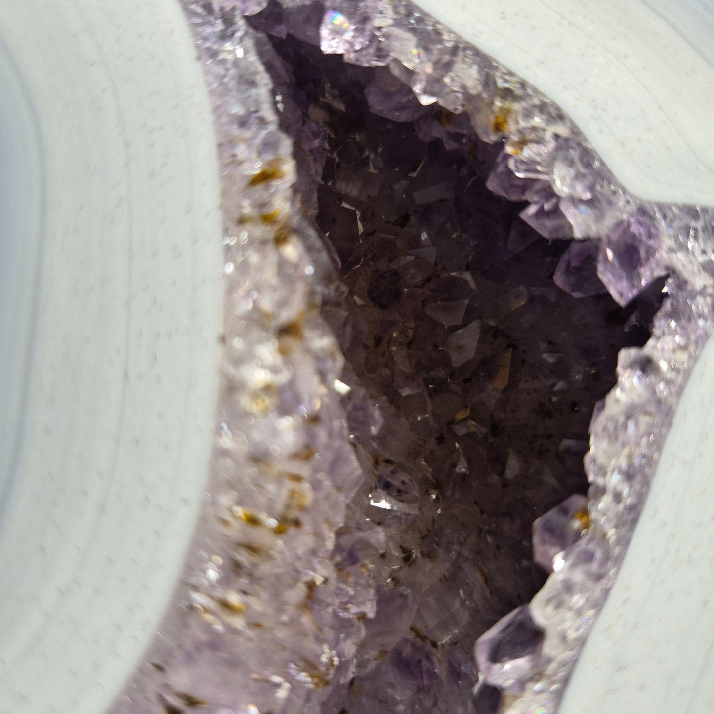 Amethyst Statement Piece with Blue Banded Agate - Brazil Crystal Hoarder