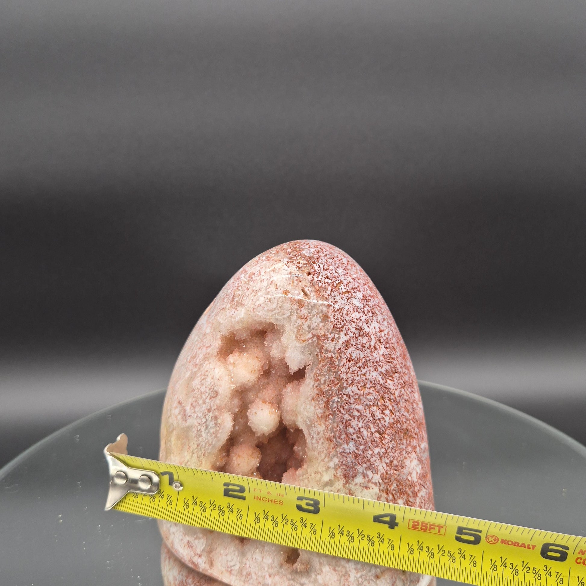 AAA+ Perfect Fully Polished Pink Amethyst Freeform with Rare Bubble Formation - Brazil - 5 x 4in - 3.06 lbs - Collector Display Crystal Hoarder