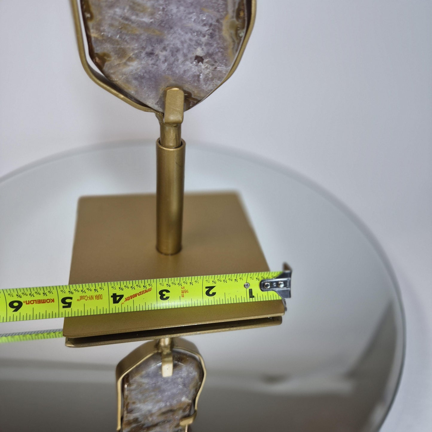 Super Rare Agate Slab with Druzy on Stand - 16.5in Tall Statement Crystal, Natural Mineral Display, 3.825 lb Collector Specimen Crystal Hoarder