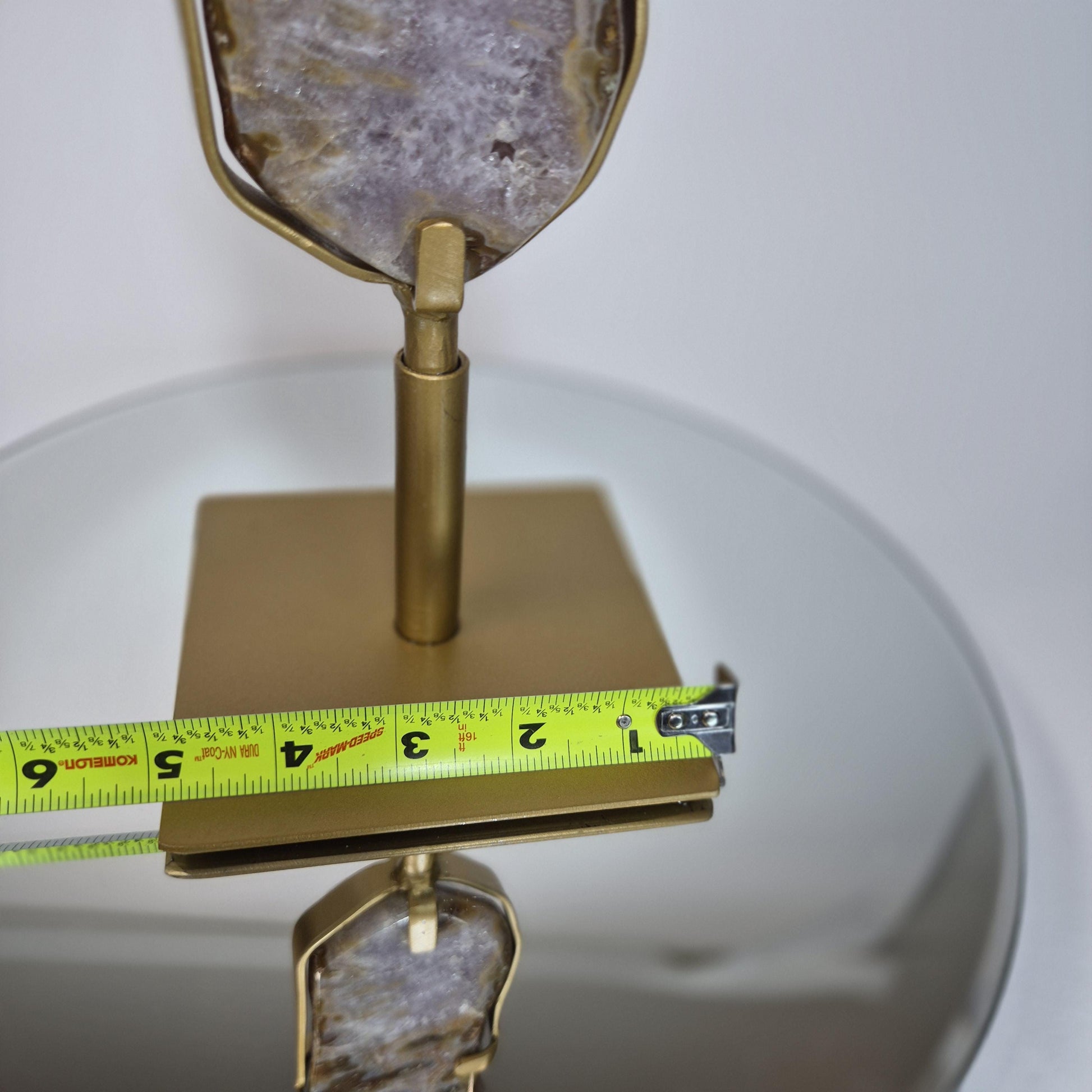 Super Rare Agate Slab with Druzy on Stand - 16.5in Tall Statement Crystal, Natural Mineral Display, 3.825 lb Collector Specimen Crystal Hoarder