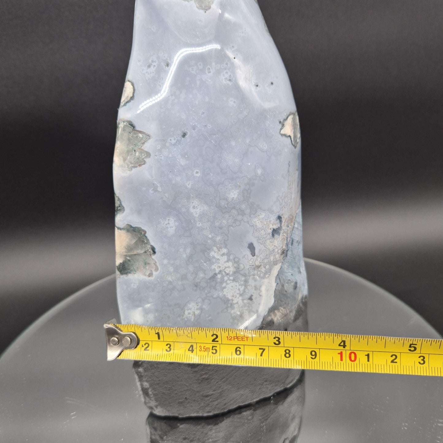 AAA+ Dark Amethyst Cathedral with Blue Banded Agate Polished 9.5x5x3 5.26 lbs Brazil Crystal Hoarder