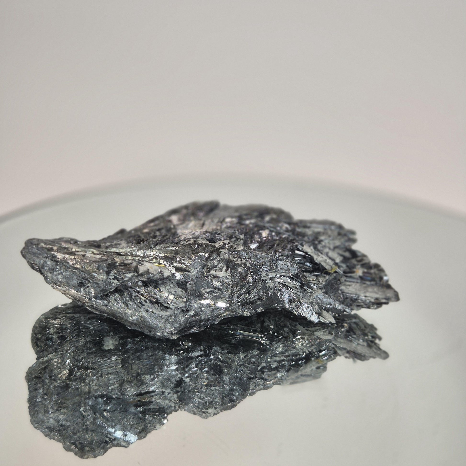 Large Natural Stibnite Crystal Specimen - 14.55 oz, 5.5 x 2.5in - Raw Metallic Mineral Collectible Crystal Hoarder
