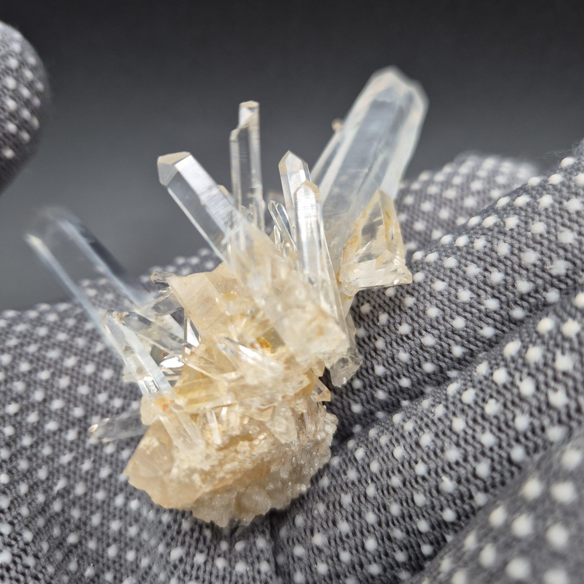 Rare AAA+ DNA Blue Smoke Golden Healer Needle Lemurian Quartz Cluster | Fully Crystallized | Colombia | 2.08 oz Crystal Hoarder