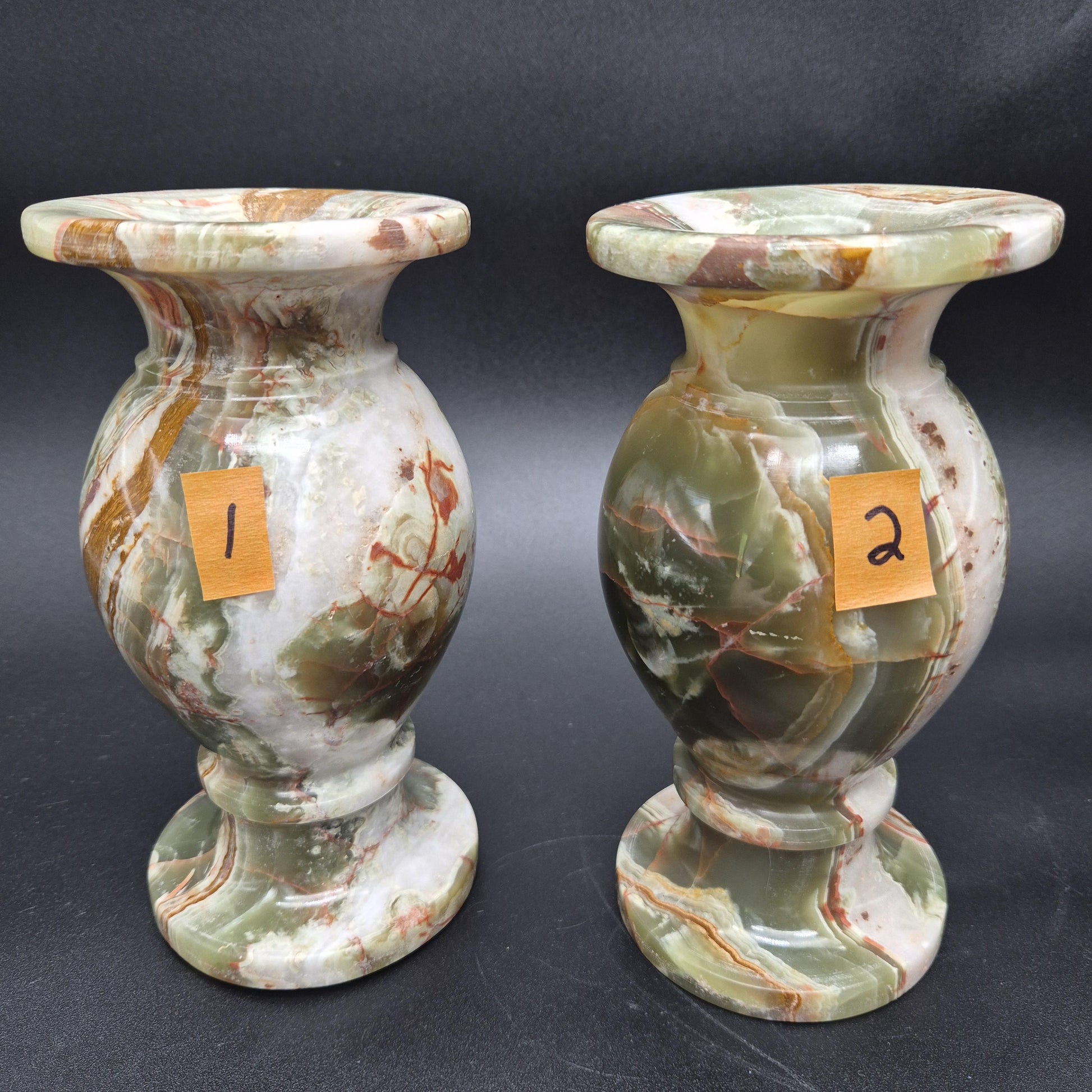 8 inch Polished Green Onyx Vase | Natural Stone Vase |  Hand Carved Onyx Vessel | Choose 1 of 2 | 4.5lbs Crystal Hoarder