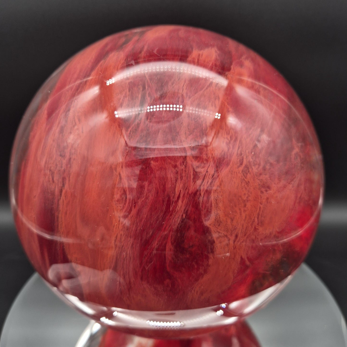 Huge AAA+ Red Smelt Quartz Sphere 27 lbs - 8in (203mm) Crystal Ball - Massive Deep Red Sphere - Optional LED Light Base Crystal Hoarder