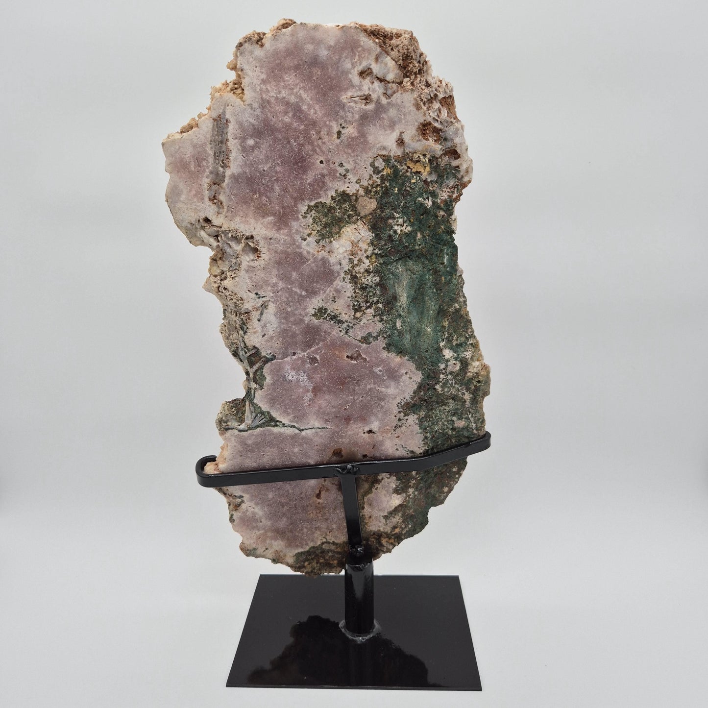 Pink Amethyst Slab on Stand - Brazil | 19in Tall Crystal Display Crystal Hoarder