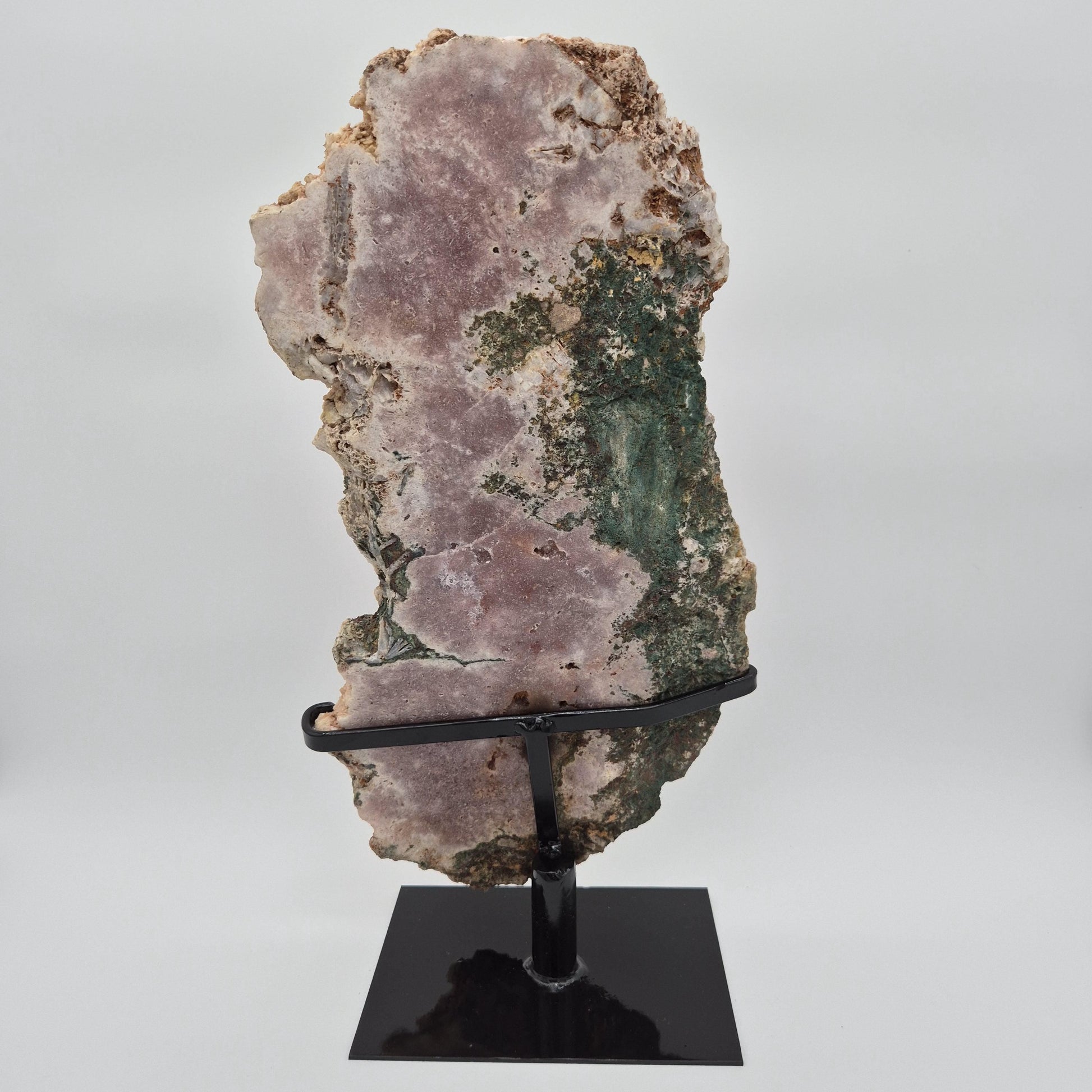 Pink Amethyst Slab on Stand - Brazil | 19in Tall Crystal Display Crystal Hoarder