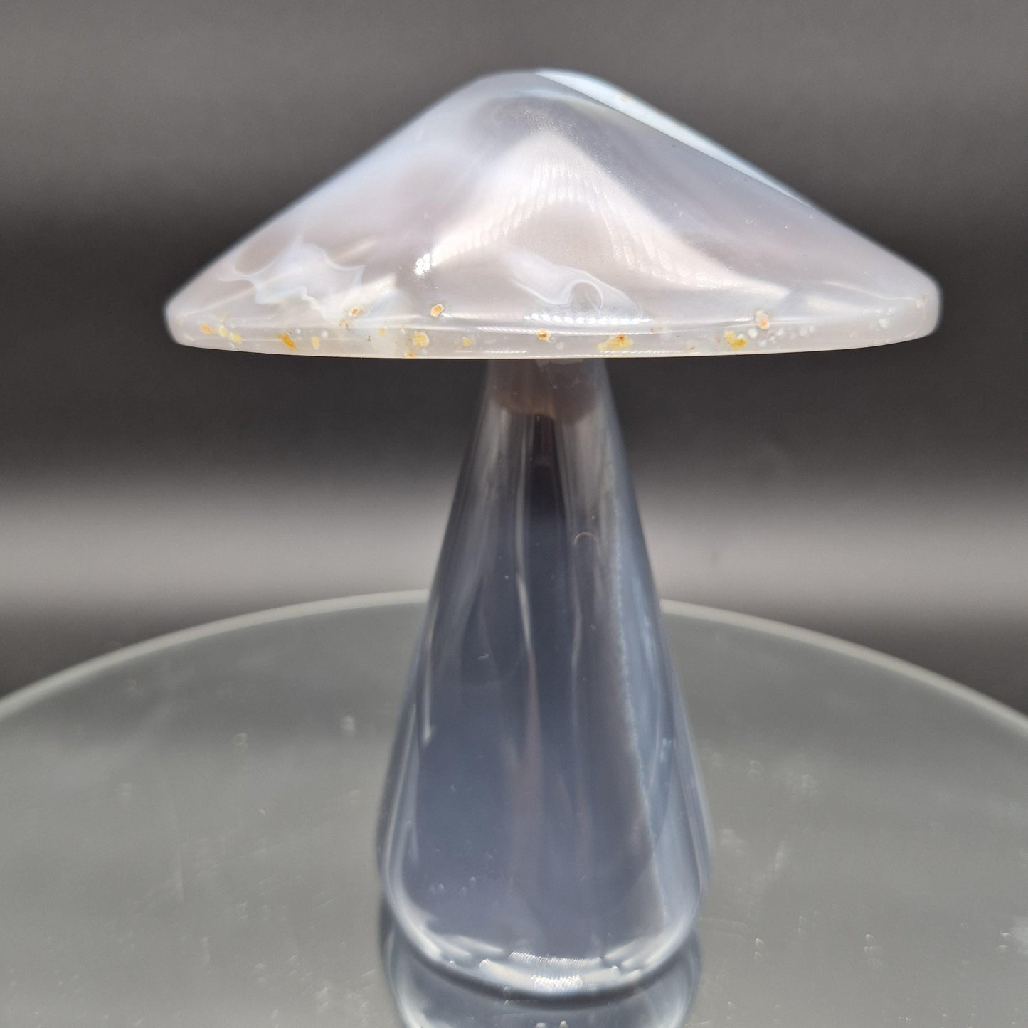 Brilliant Blue Banded Agate Mushroom Brazil 5x5x4 2.15 lbs Crystal Hoarder