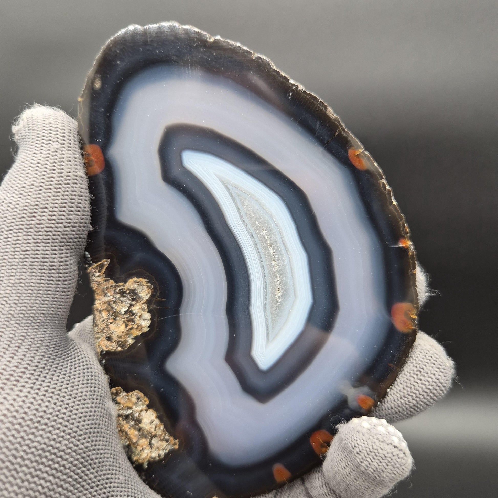 AAA Translucent Agate Slices with Druzy - Set of 3 | 5in x 3in Natural Crystal Decor | 0.73 lbs Crystal Hoarder