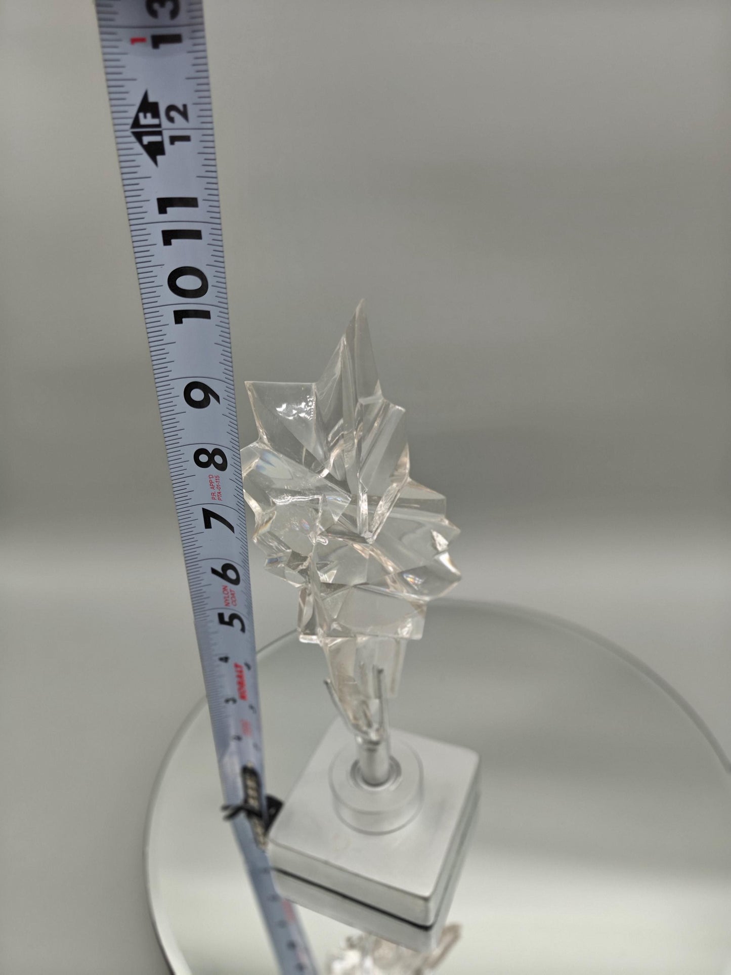 AAA+ Clear Quartz Faceted Sculpture Art - 9.5 x 3in - 1.76 lbs - Polished Quartz Crystal Display Crystal Hoarder