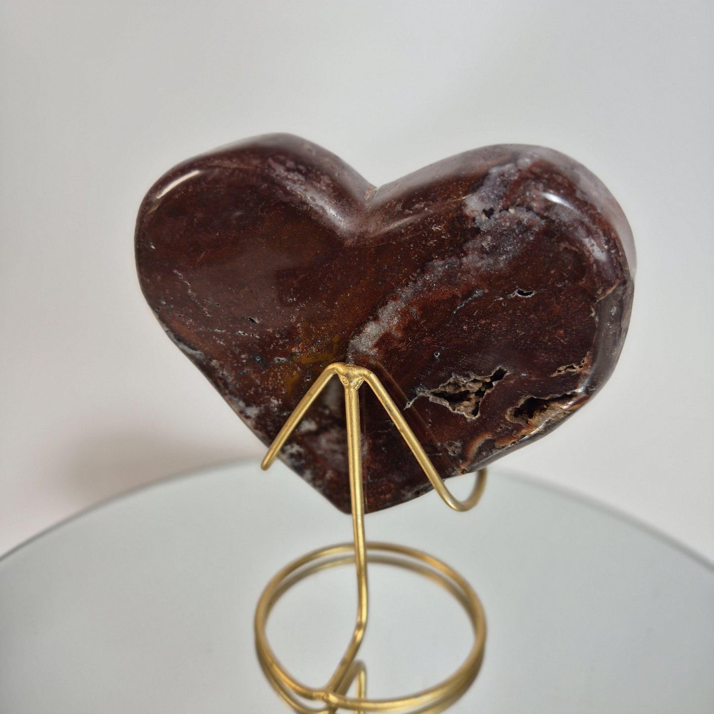 Deep Dark Red Jasper Heart with Quartz Veins - Super Rare One-of-a-Kind Crystal Hoarder