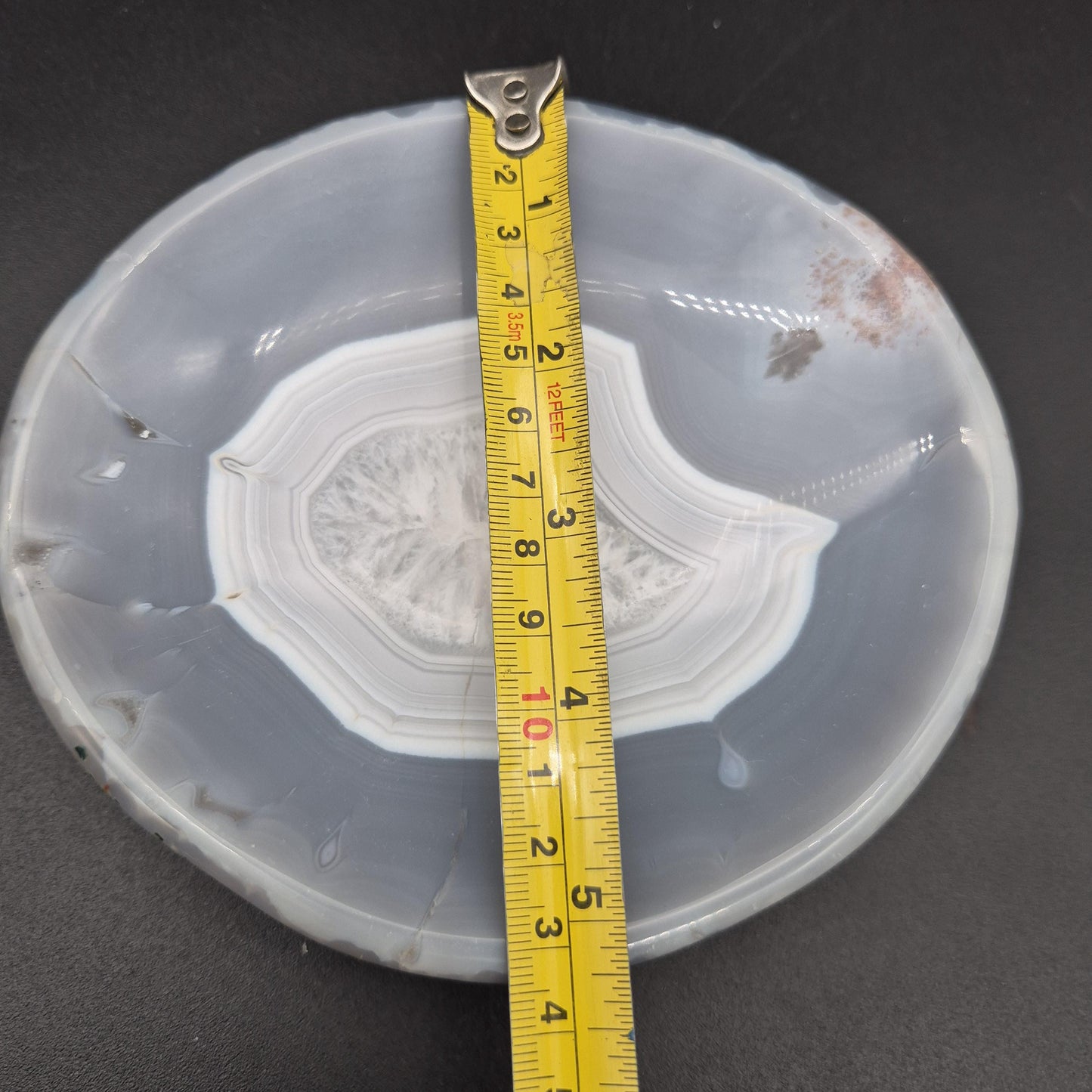 AAA+ Blue Banded Agate Quartz Bowl Brazil 6x5x1.5 1.72 lbs Crystal Hoarder